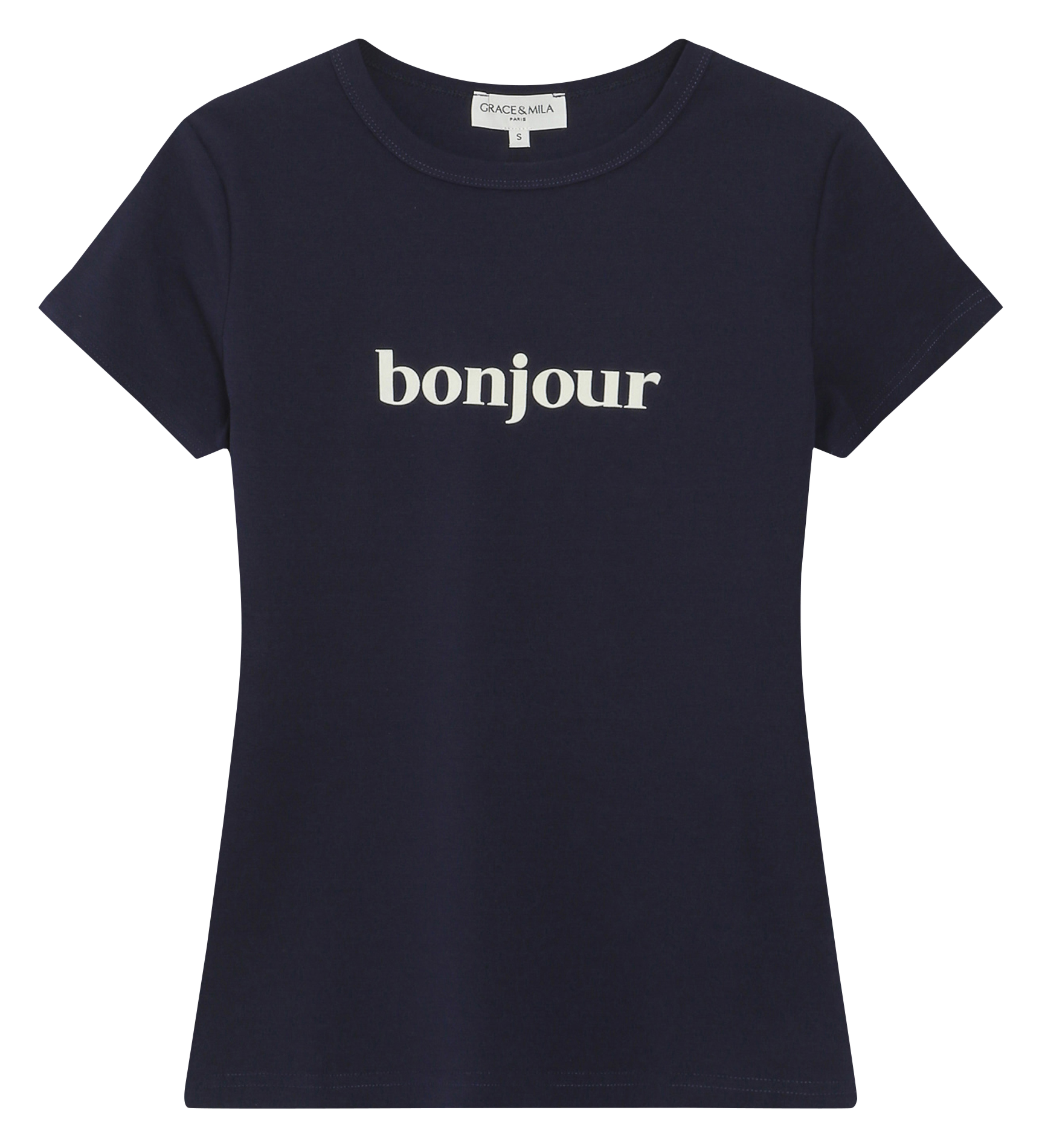 Einfarbiges Langarm-Top mit Rundhalsausschnitt GRACE ET MILA Blau