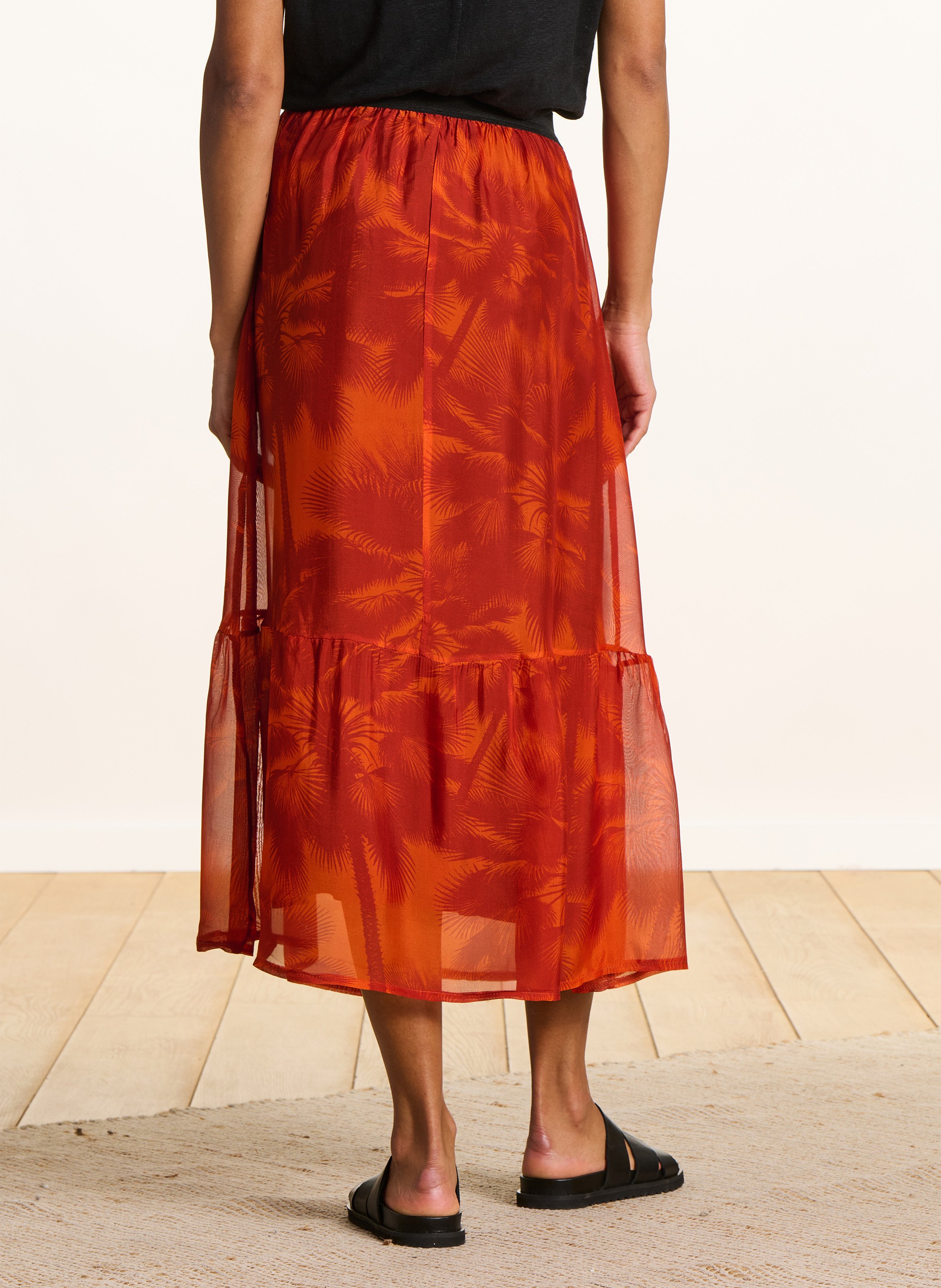 Halflange jurk met print LA FEE MARABOUTEE Oranje