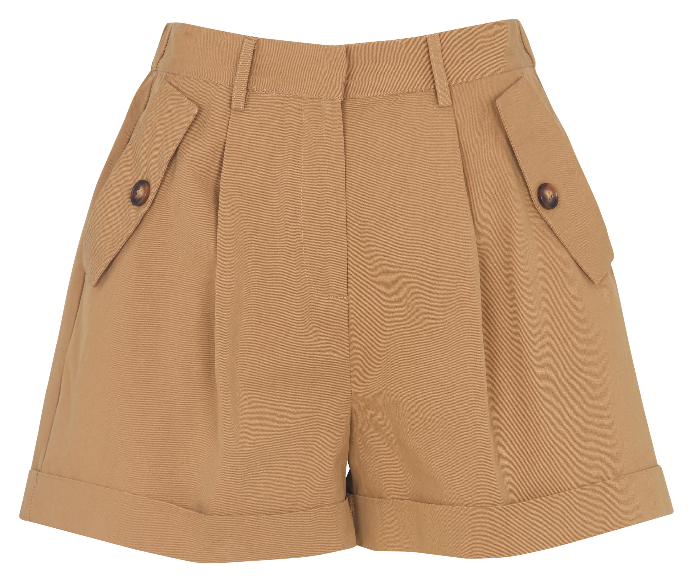 Short large taille haute en coton mélangé LA PETITE ETOILE Marron