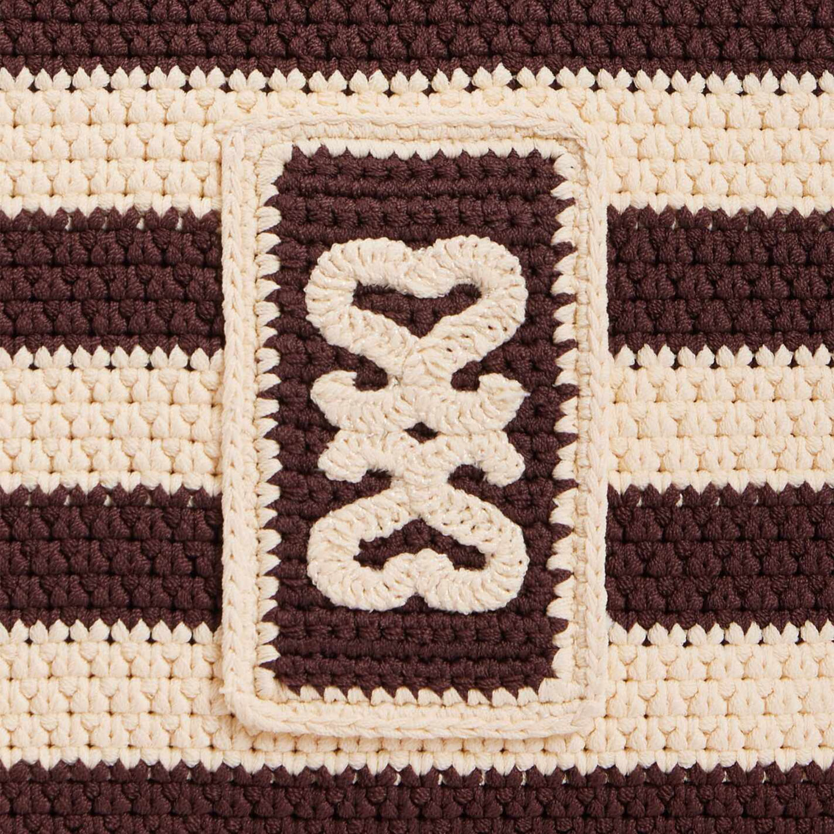 Cabas en maille crochet rayée SANDRO Beige