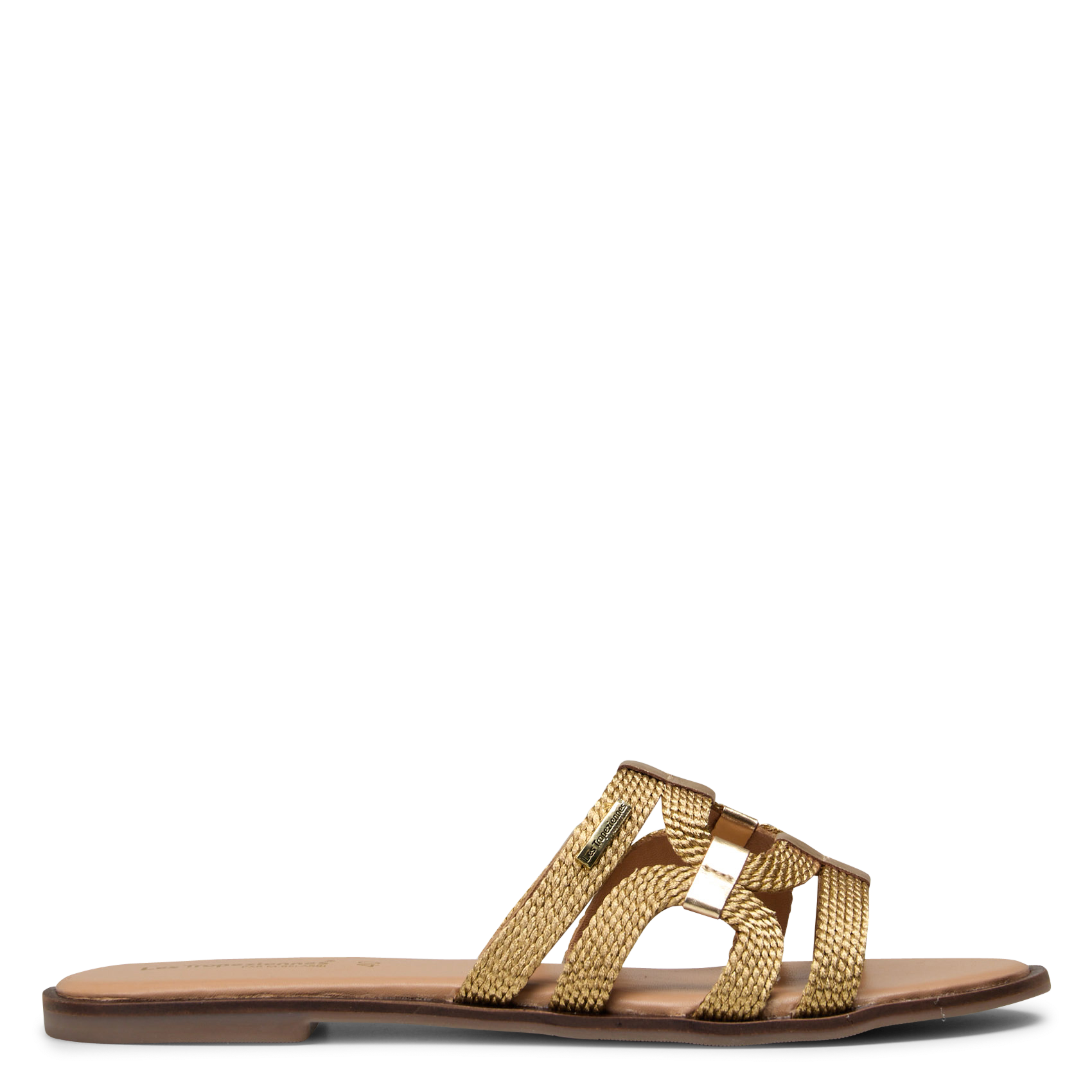 Sandales plates tressées LES TROPEZIENNES PAR M.BELARBI Doré