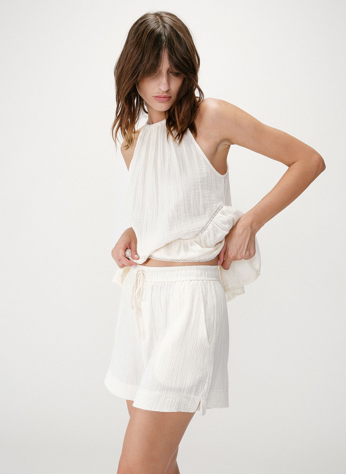 Recht, katoenen short GRACE ET MILA Wit