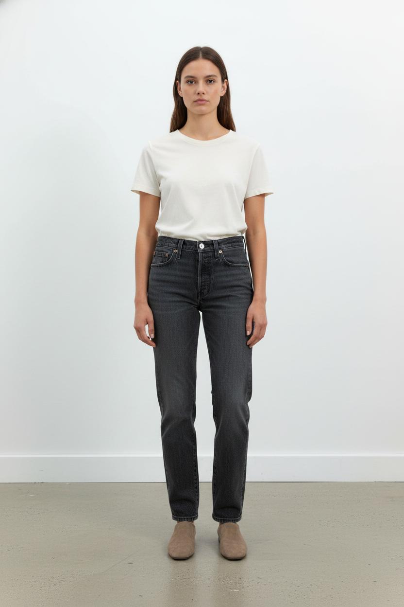 Cropped slim jeans with studs LEVI'S - Seconde main Black
