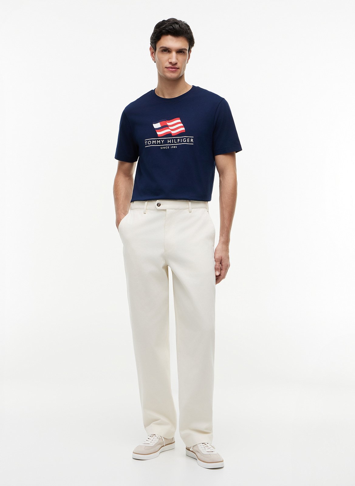 Bedrucktes T-Shirt mit Rundhalsausschnitt TOMMY HILFIGER Blau