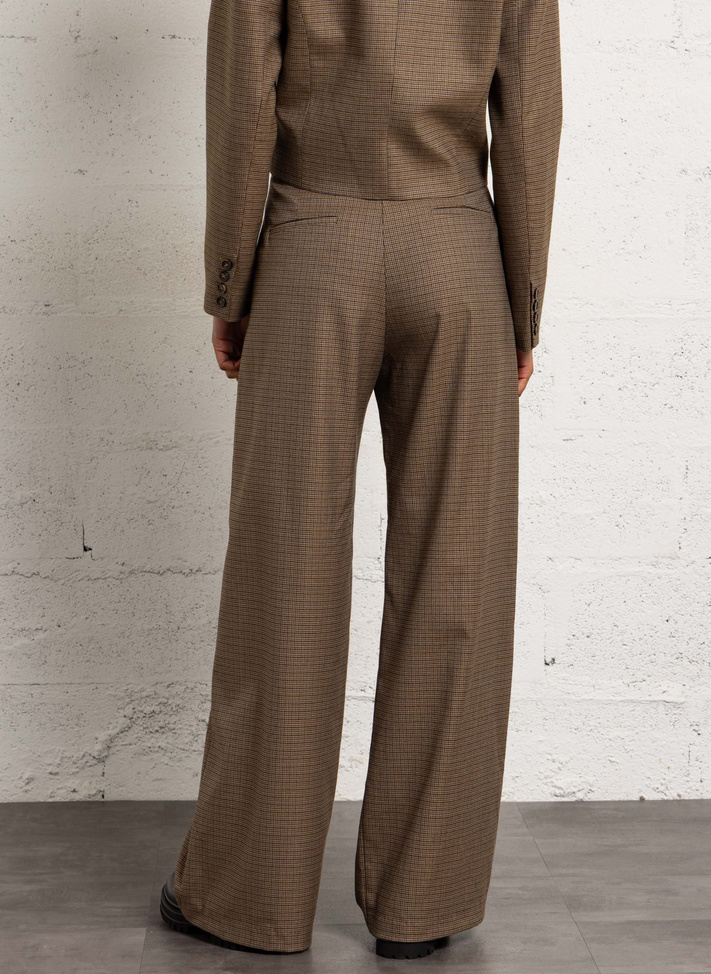 Azawood high-waisted wide-leg trousers SUNCOO Brown