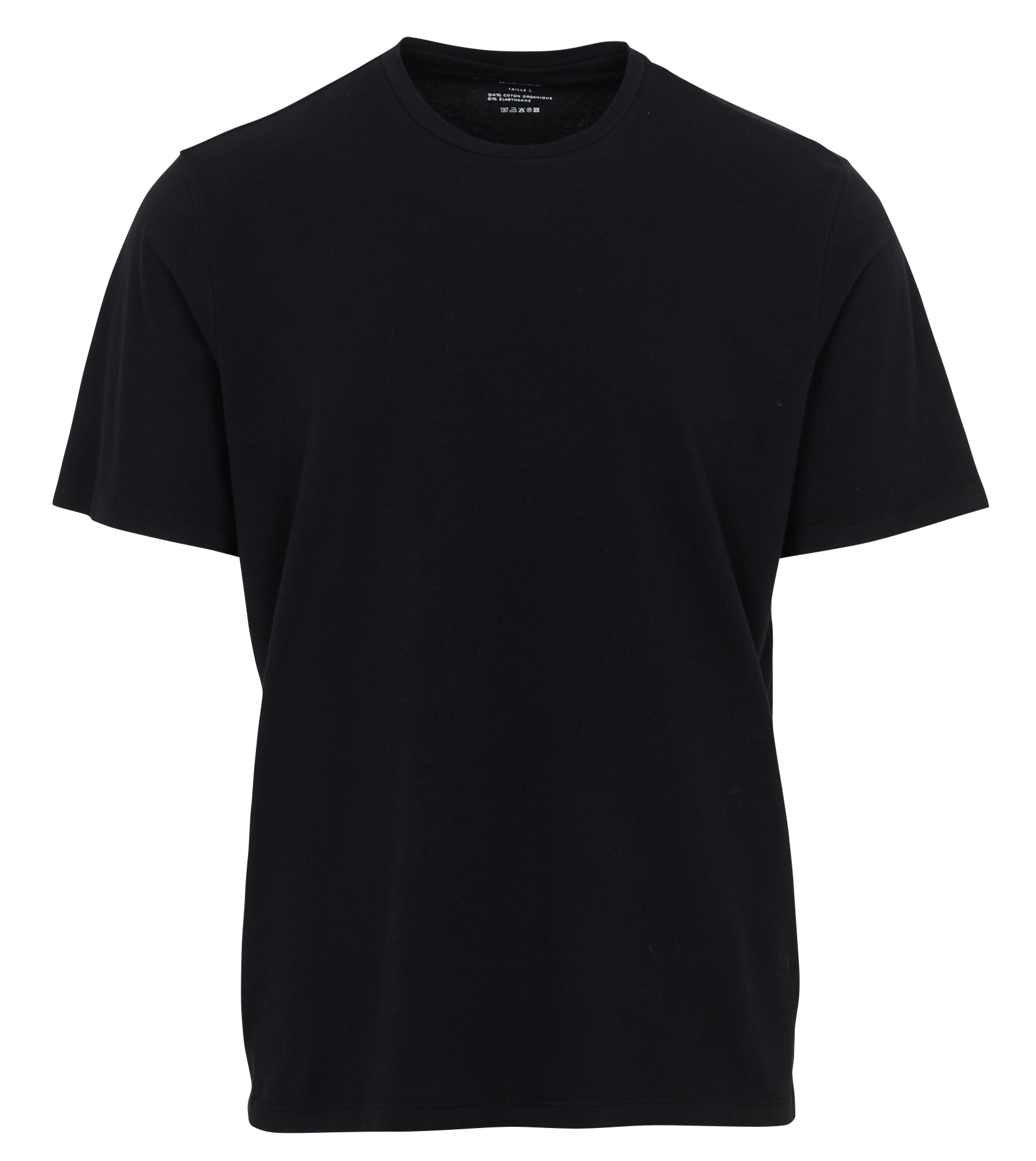 T-shirt dritta scollo tondo in misto cotone bio MAJESTIC FILATURES Nero