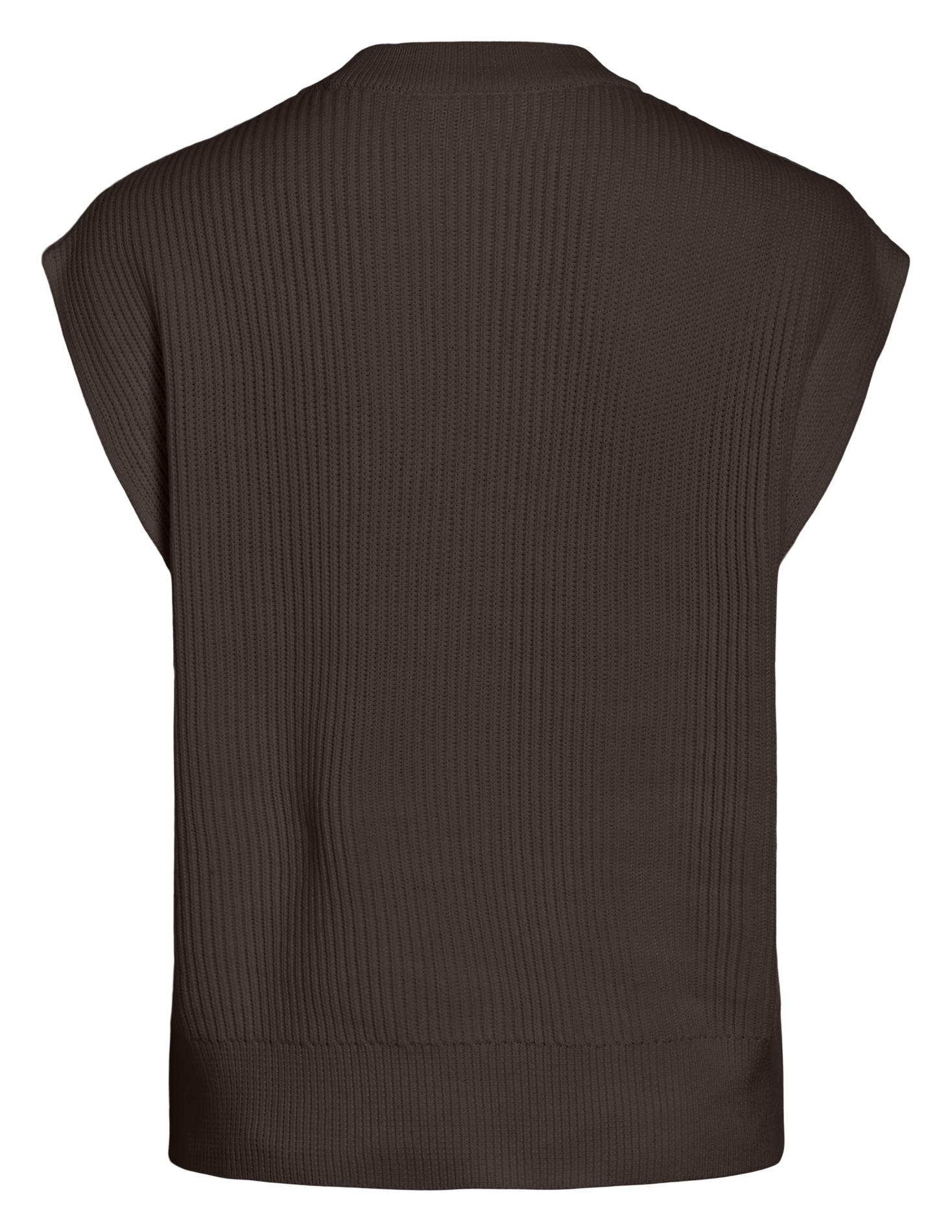 Gilet droit col V en coton bio VILA Marron