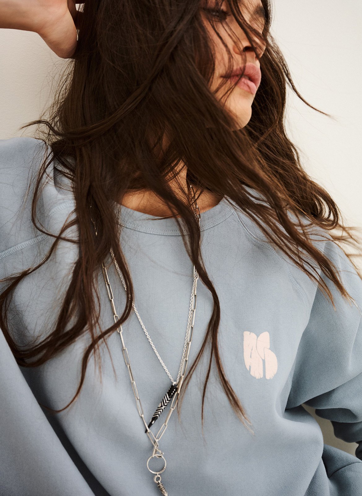 Weites Rundhals-Sweatshirt aus Baumwolle BA&SH Blau