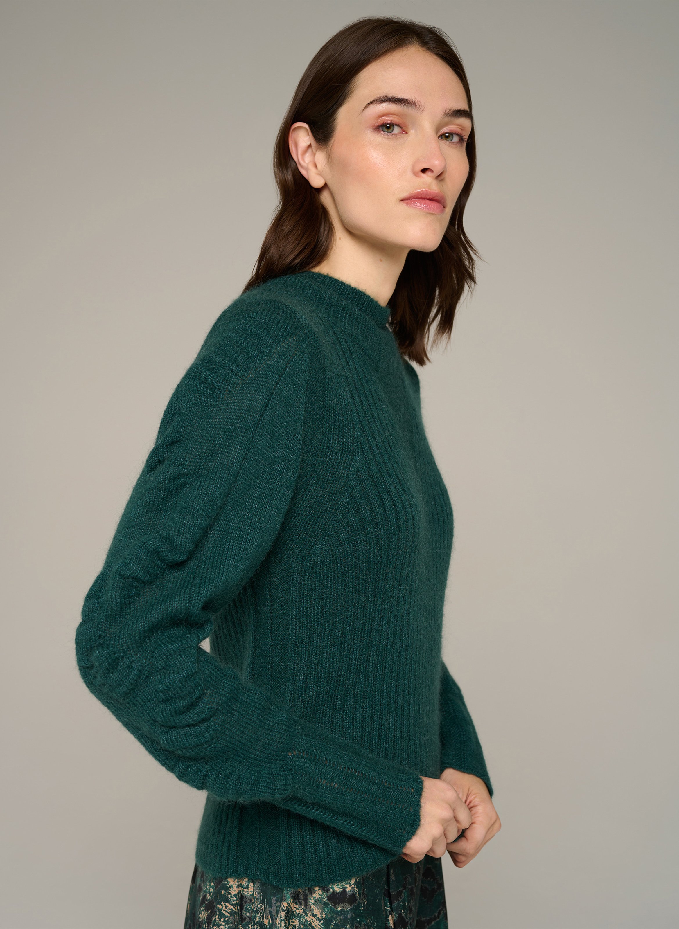 Pull droit en laine mélangée COTELAC Grun