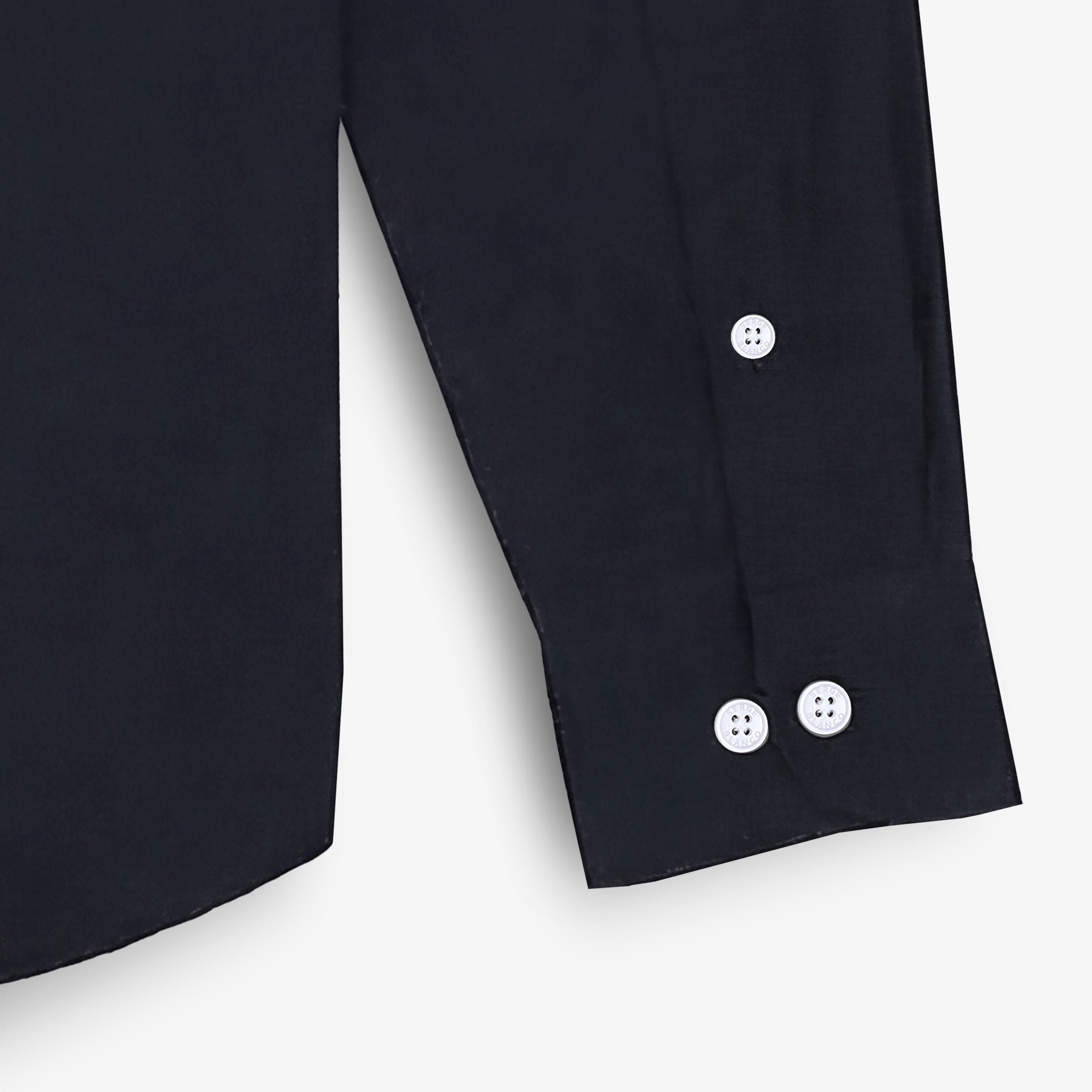 Plain long-sleeved navy blue cotton shirt SERGE BLANCO Blue