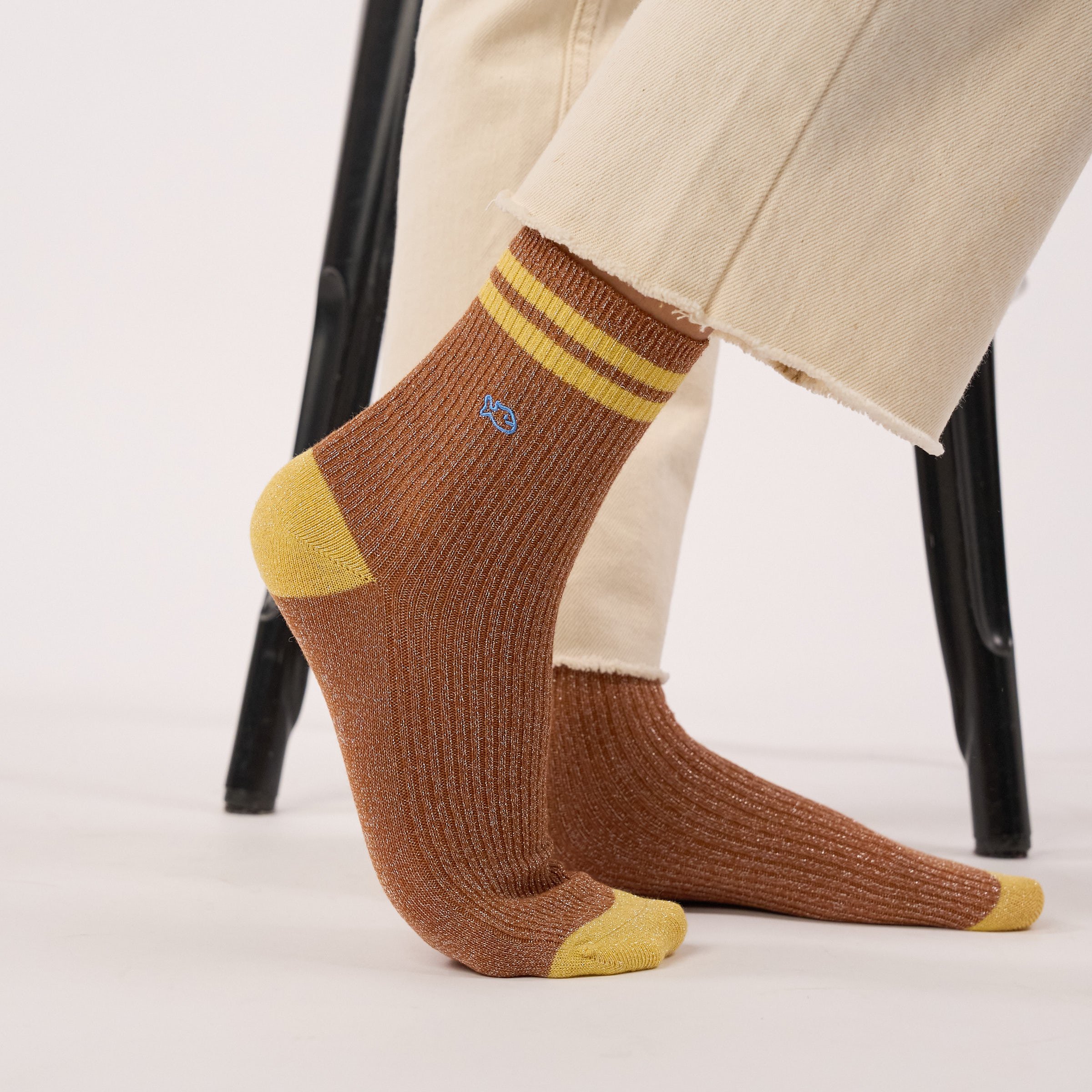 Combed Cotton Vintage Socks BILLYBELT Brown