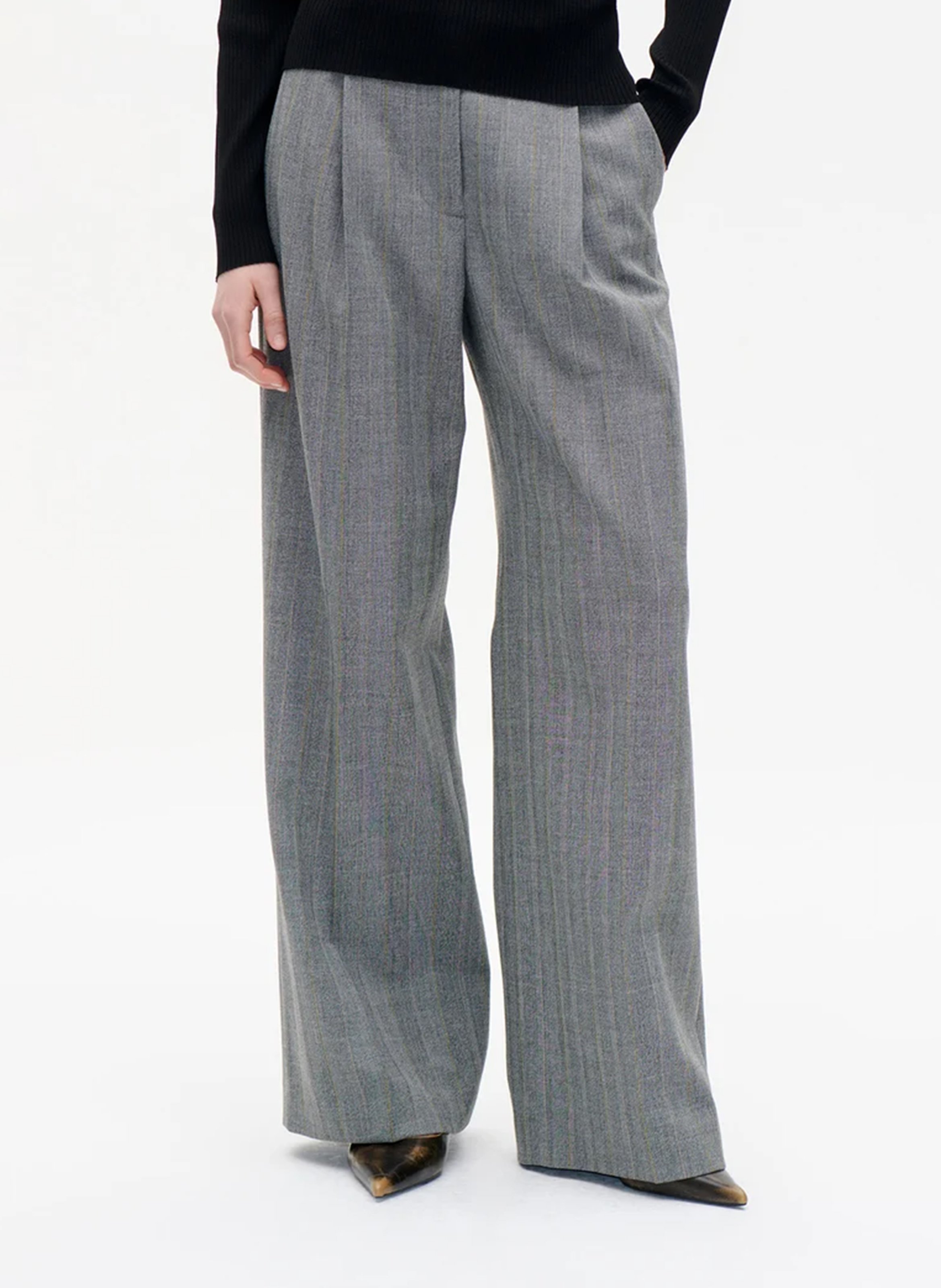 Pantalon tailleur droit rayé BAUM UND PFERDGARTEN Gris