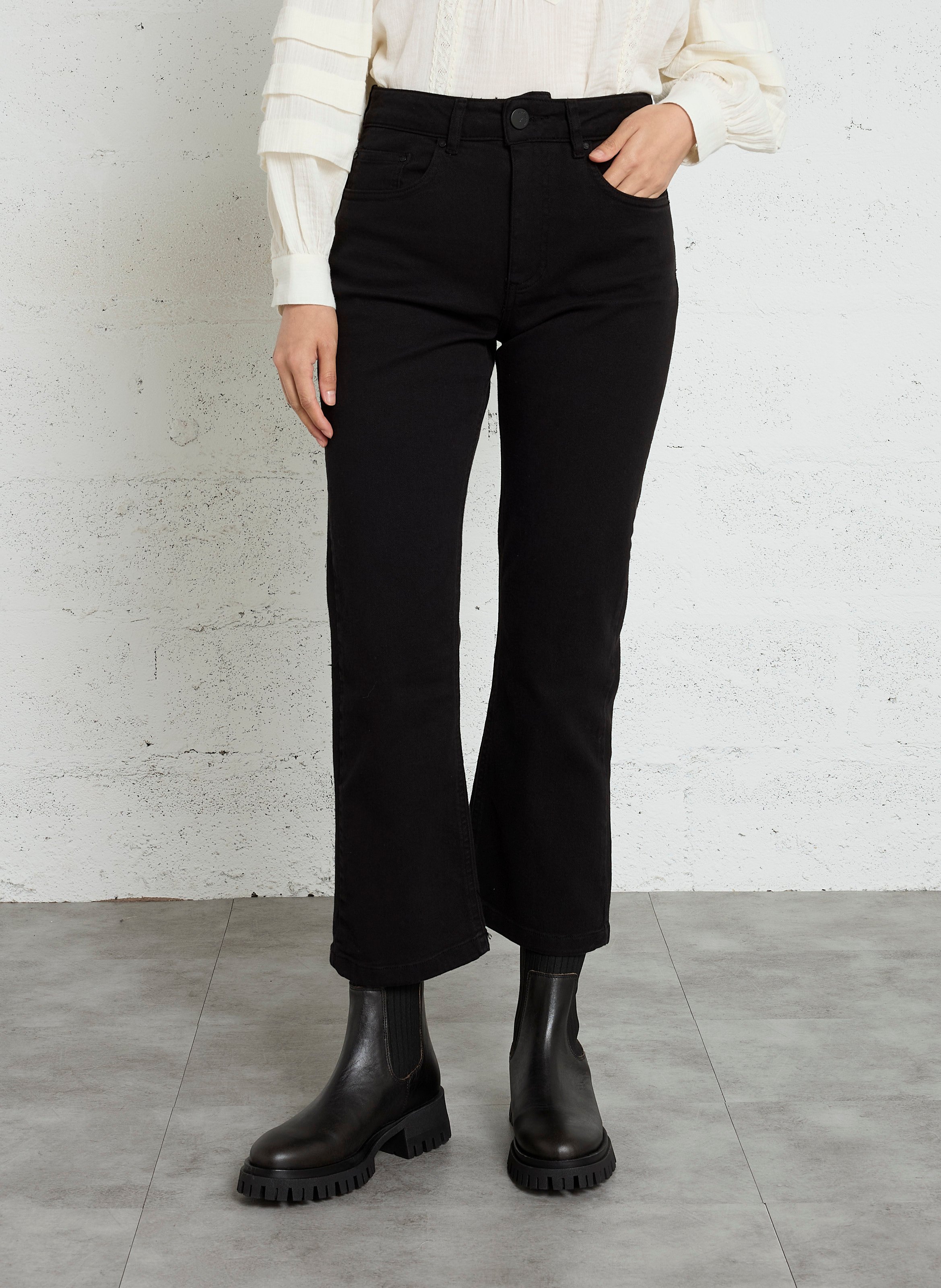Cotton-blend straight-leg jeans SUD EXPRESS Black