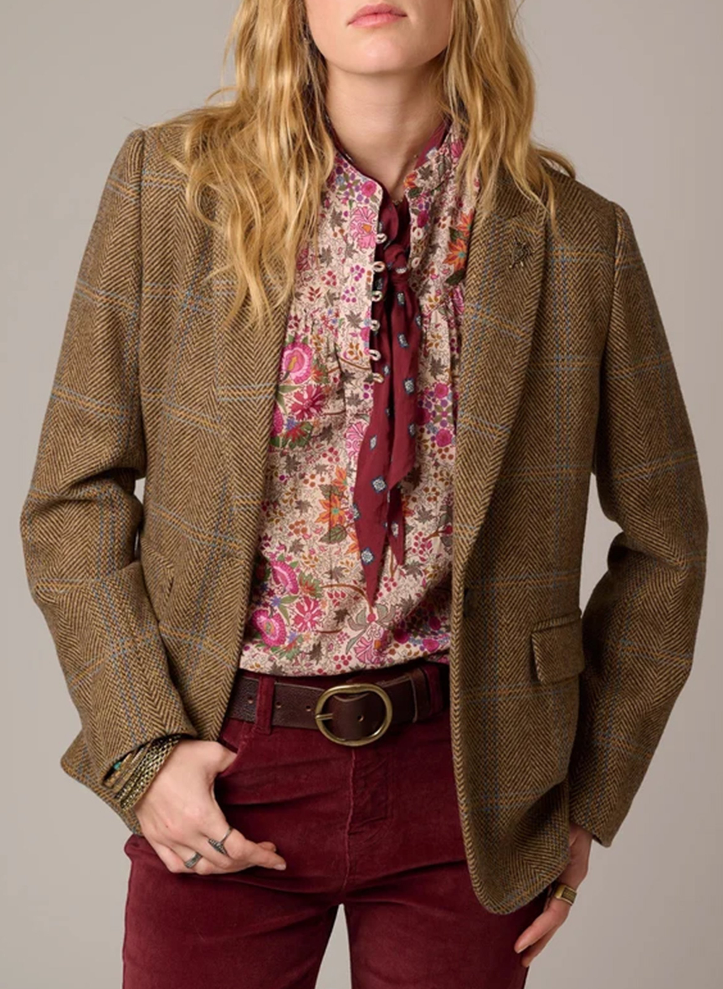 Katoenen blouse met ronde hals MKT Roze