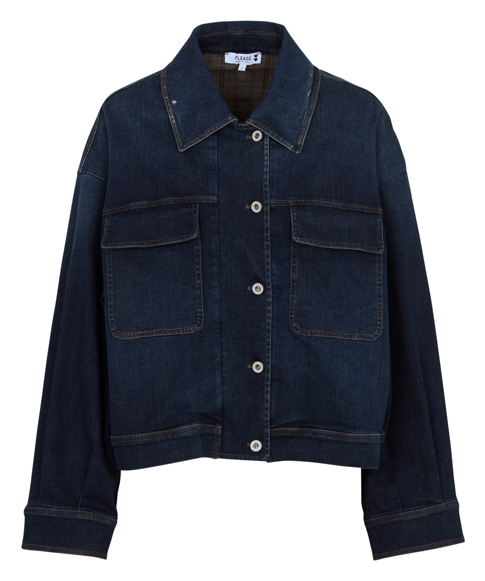 Veste jean ample en coton mélangé PLEASE Bleu