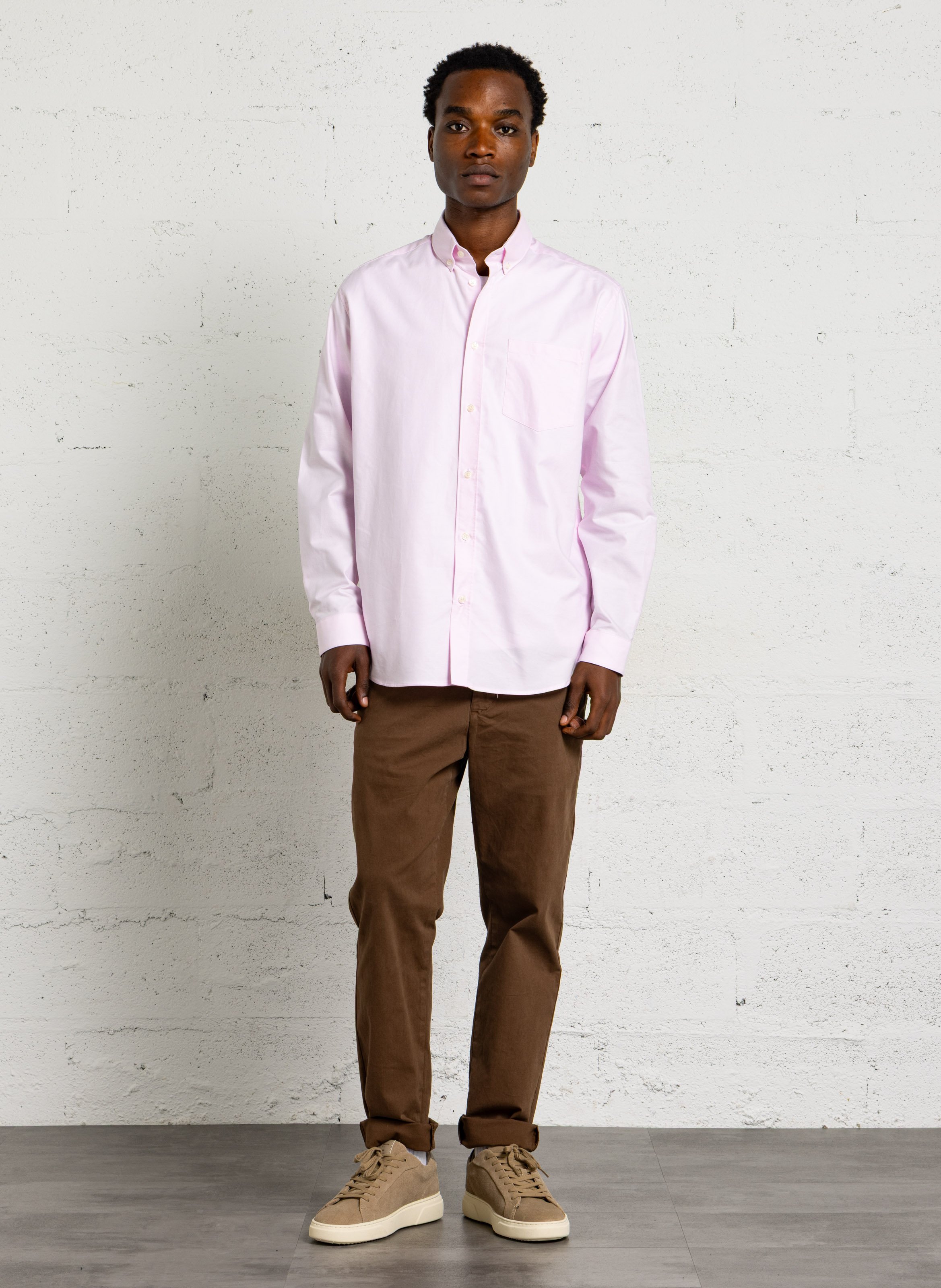 Chemise droite en coton AU PRINTEMPS PARIS Rose