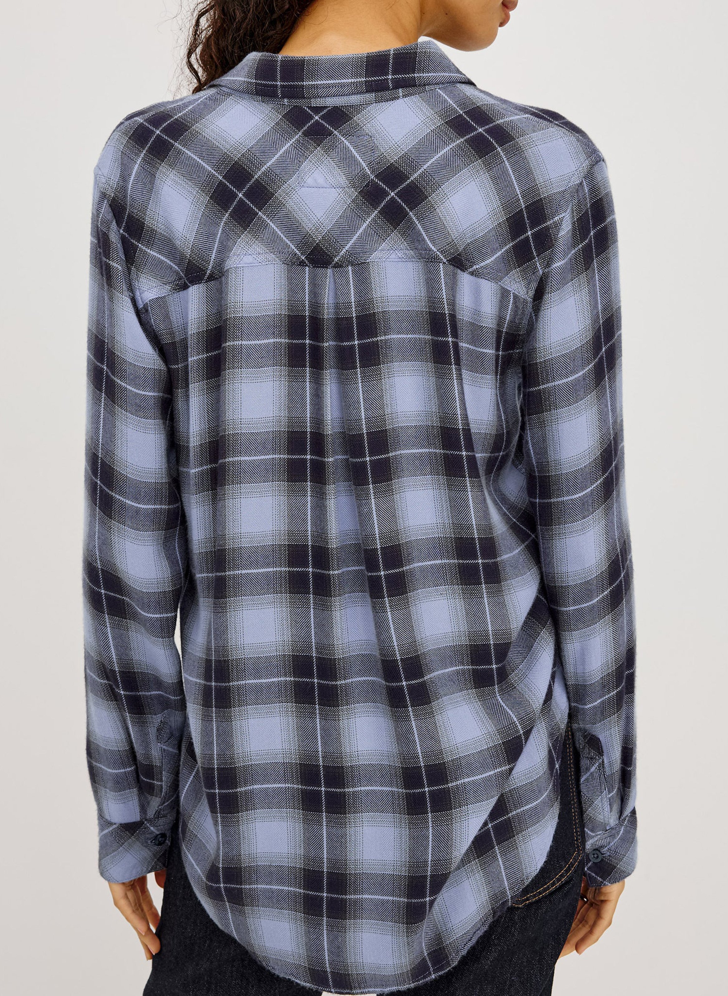 Chemise droite à carreaux RAILS Bleu