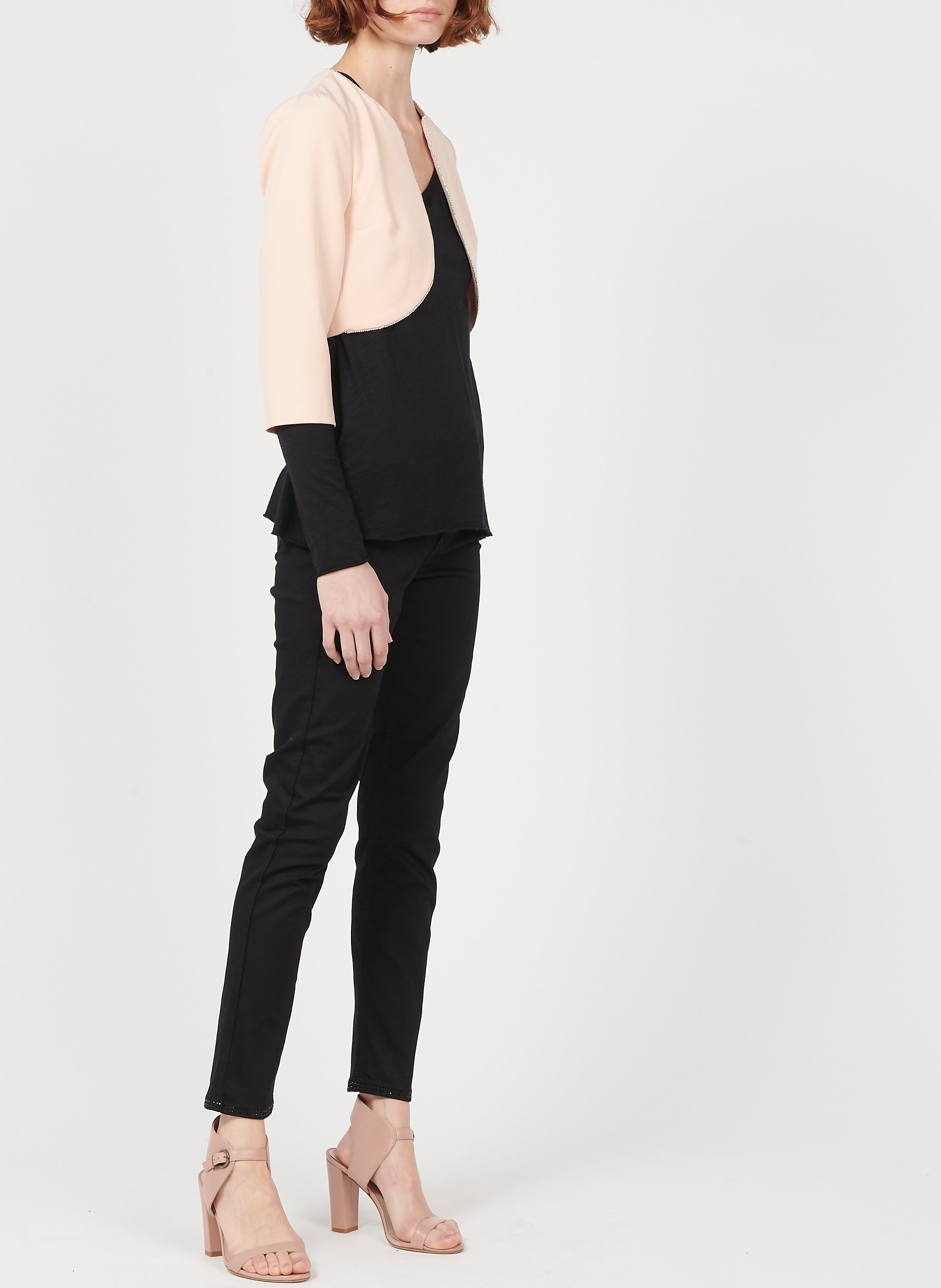 V-neck cotton-blend T-shirt AMERICAN VINTAGE Black