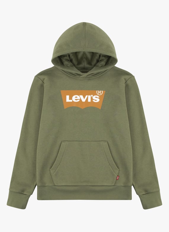 Sweat a capuche droit en coton melange Vert