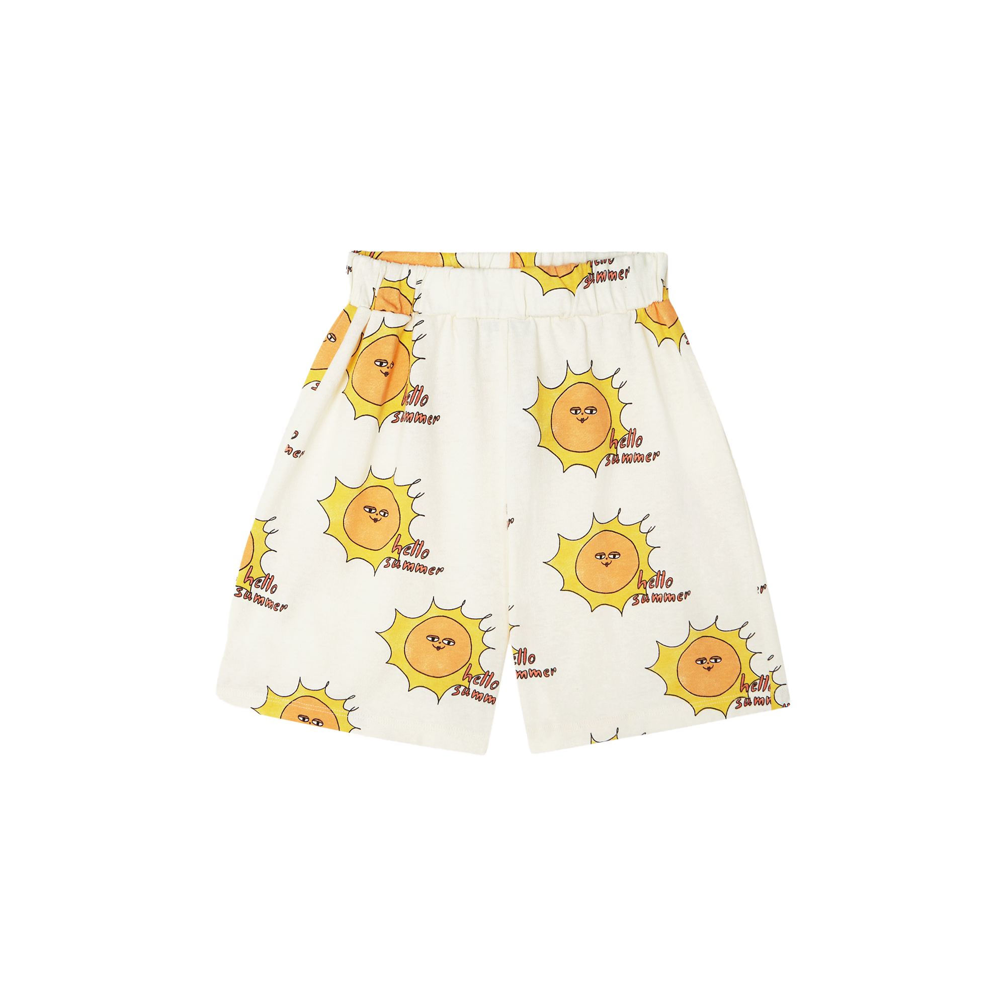 Short ample en coton imprimé soleil THE CAMPAMENTO Blanc
