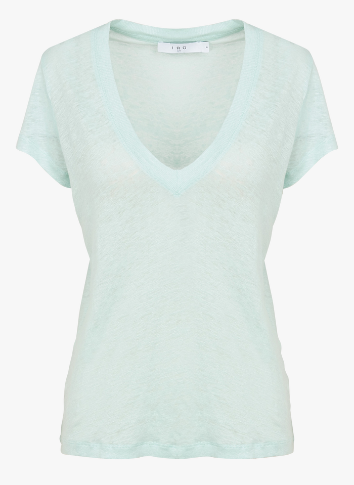 IRO RODEO - Tee-shirt col V en lin | Blanc