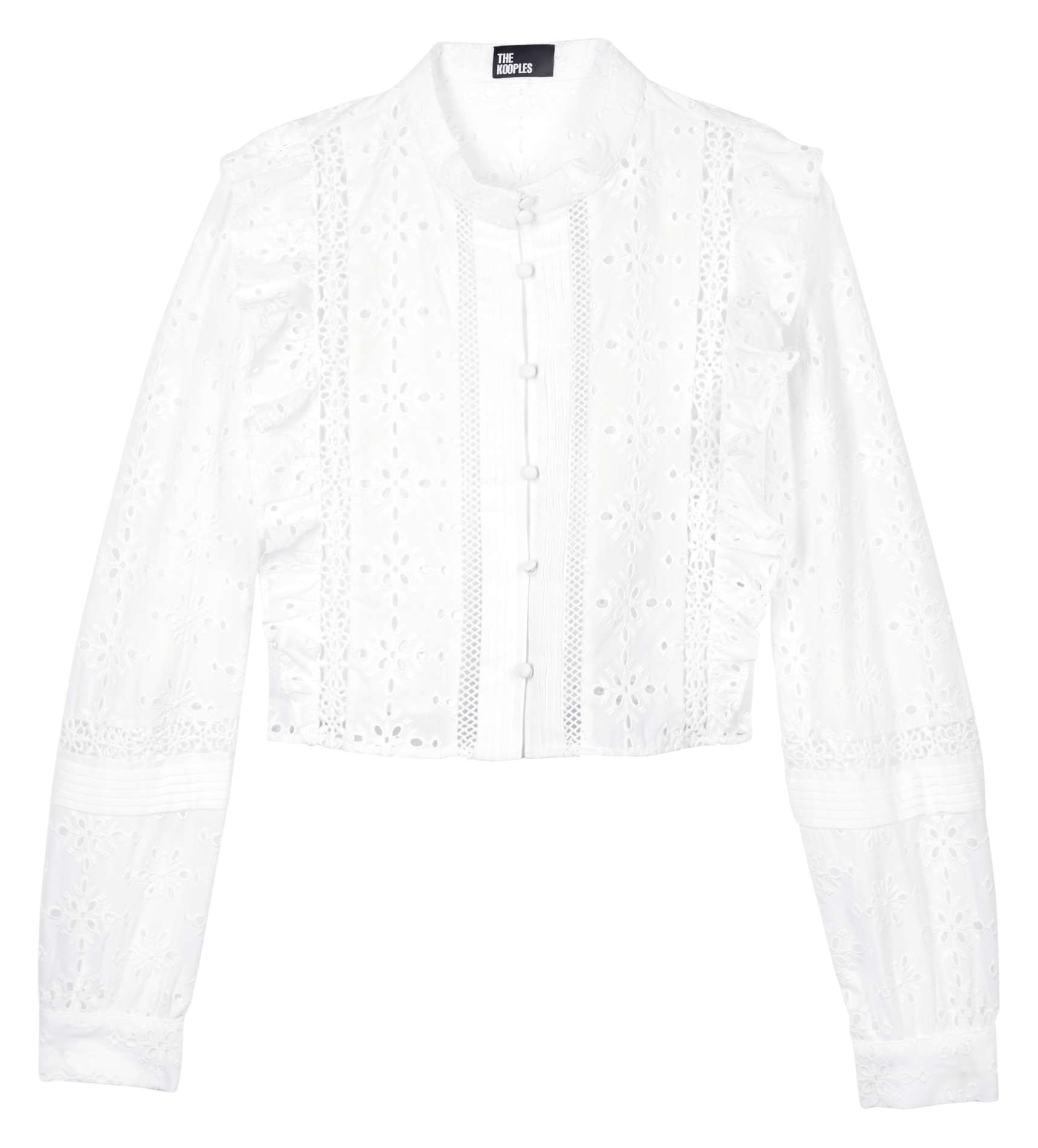 Short embroidered cotton shirt with round neck THE KOOPLES White