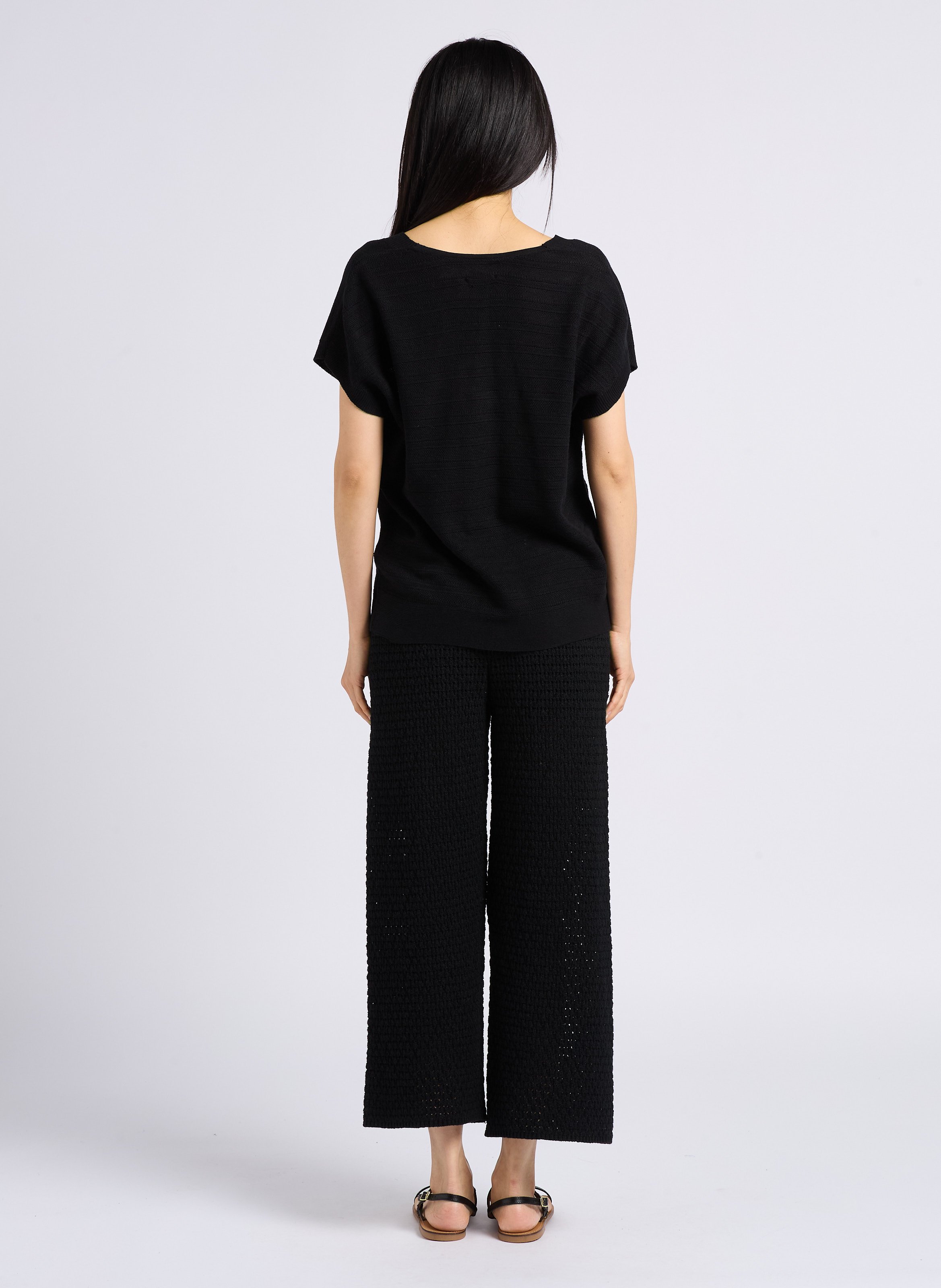 Sandales plates en cuir LES TROPEZIENNES PAR M.BELARBI Noir