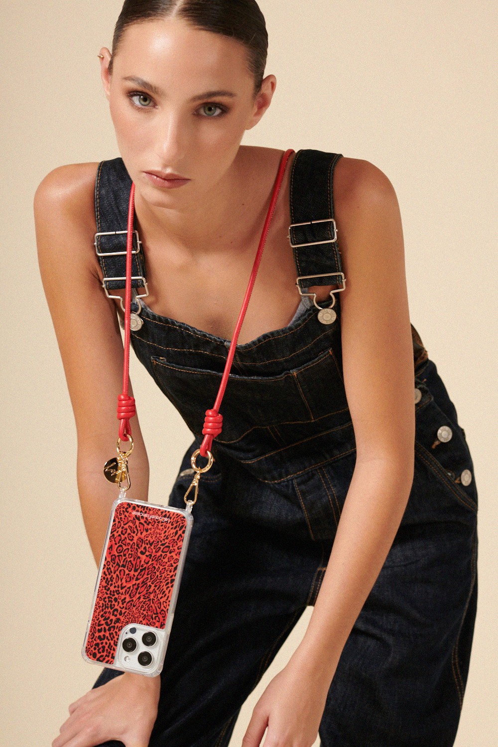 Vegan leather phone strap LA COQUE FRANCAISE Red