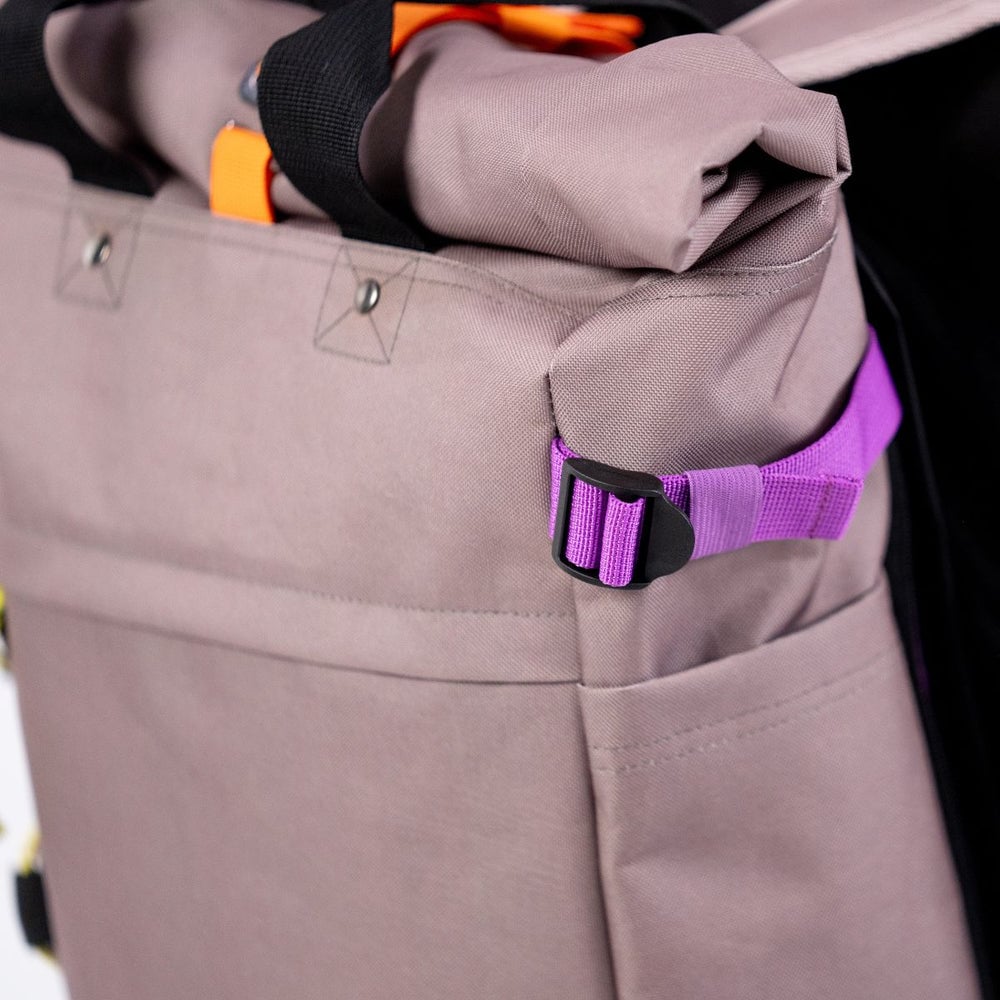 Recycled polyester rolltop backpack BILLYBELT Brown