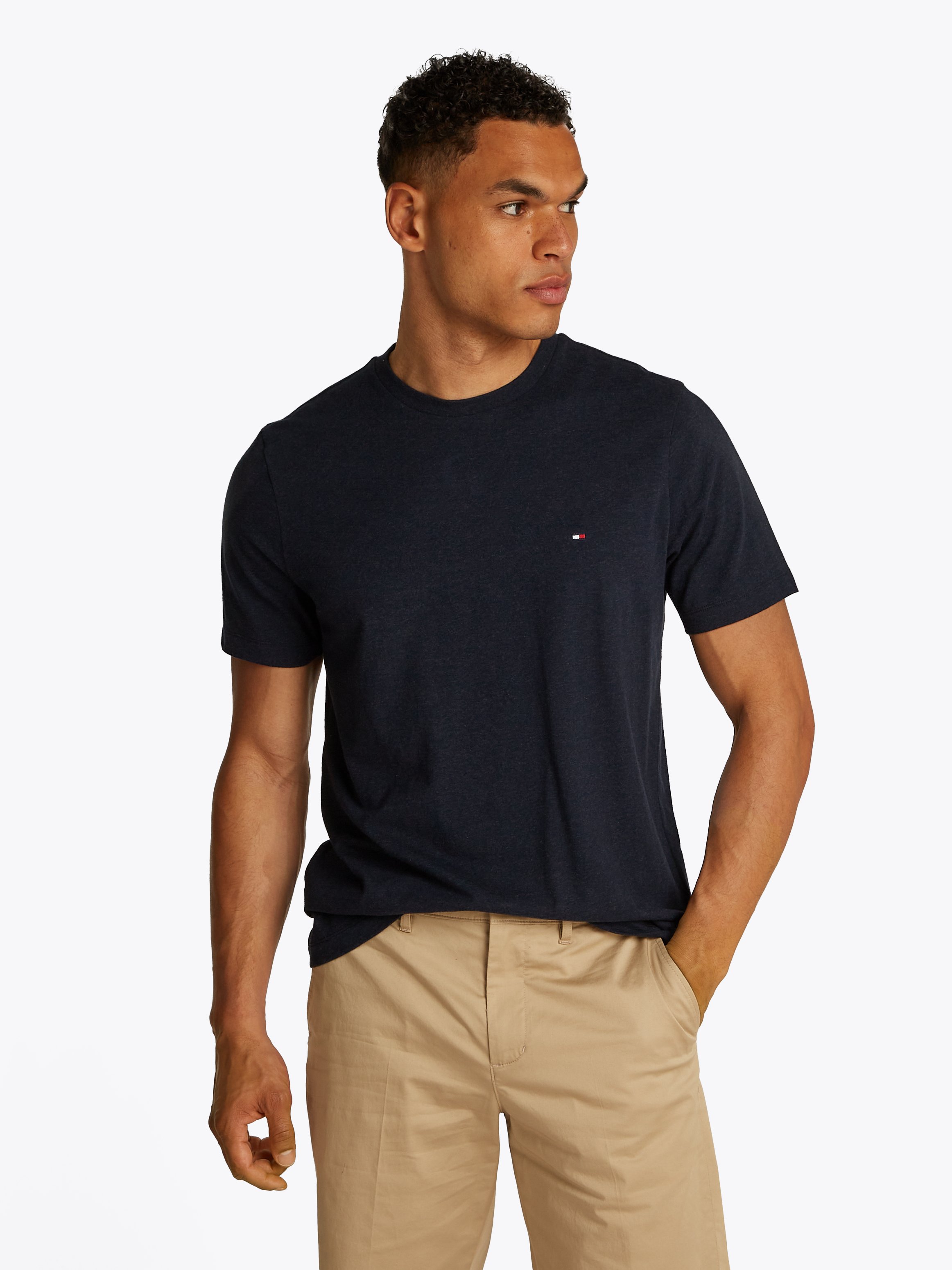 Mottled cotton T-shirt TOMMY HILFIGER Blue