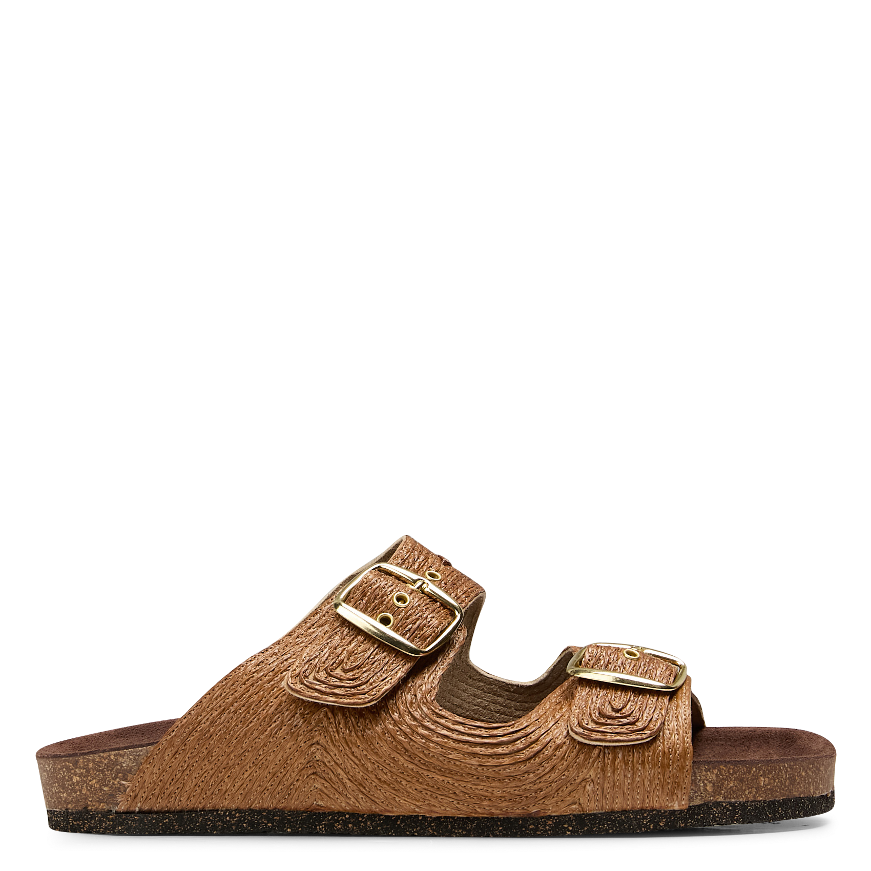 Flat raffia sandals BOSABO Brown