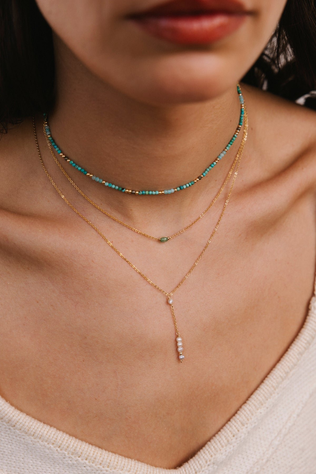 Long pearl Thea necklace YAY White