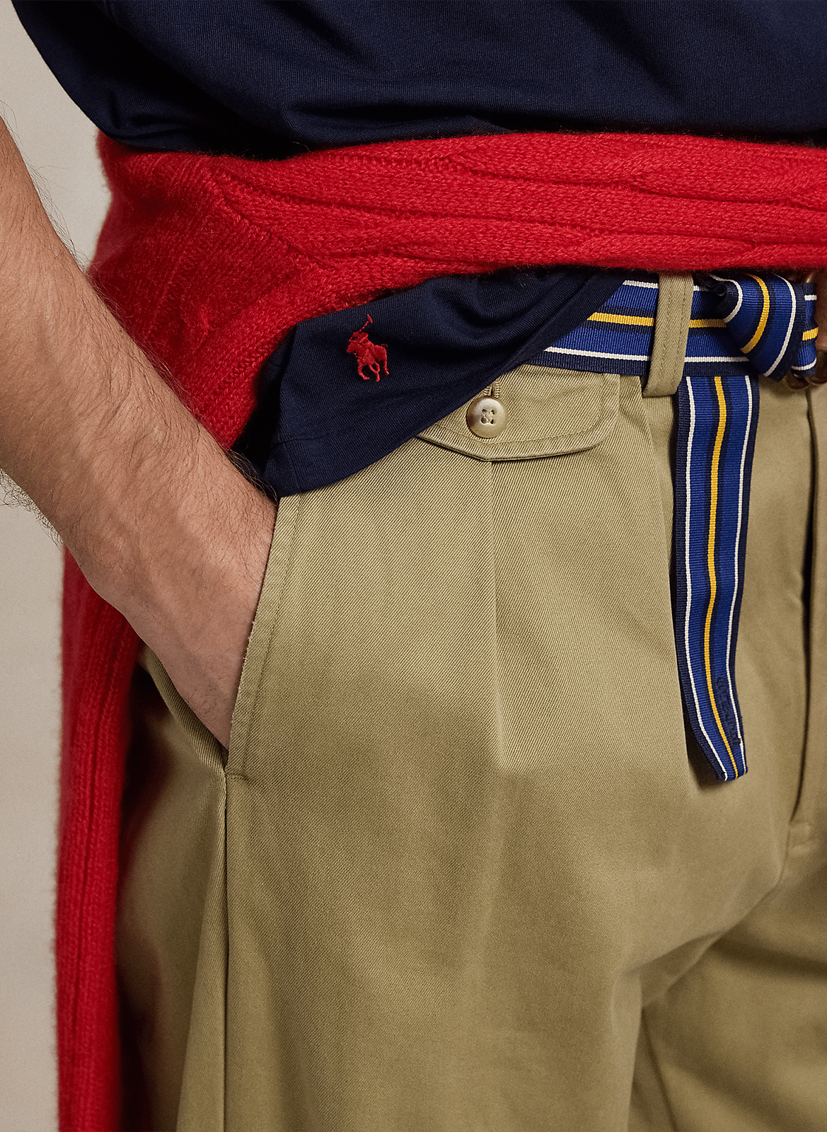 Tee-shirt col rond en coton POLO RALPH LAUREN Bleu