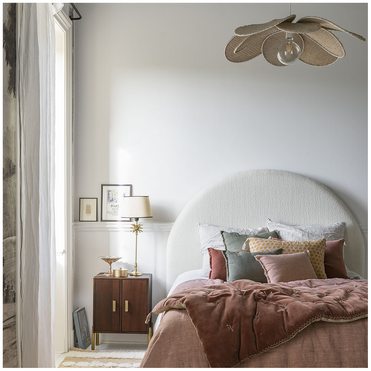 Woven raffia ceiling light BLANC D'IVOIRE Beige