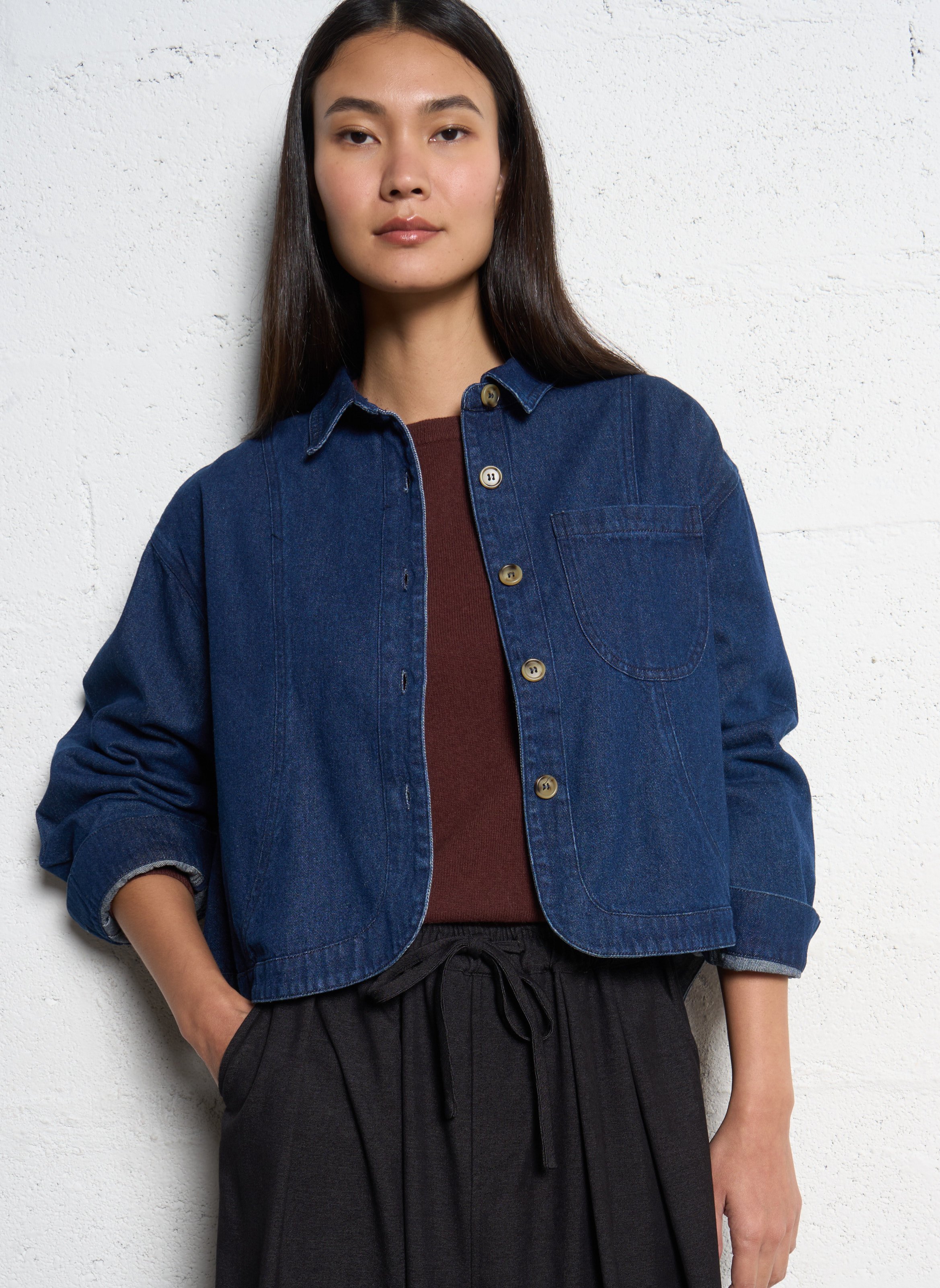 Veste en jean oversize en coton mélangé JC SOPHIE Jaune