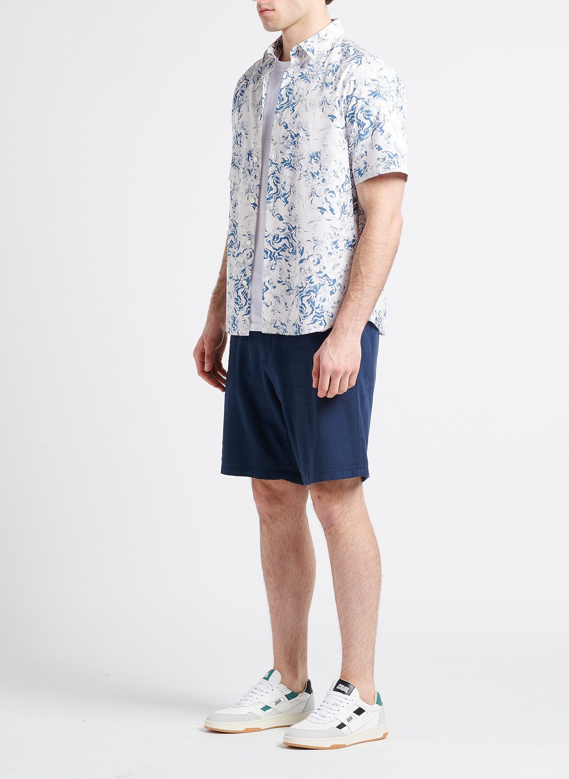 Shorts aus Biobaumwollmischung mit regulärer Passform Blau