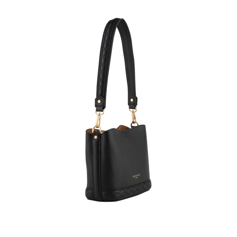 Satchel - cowhide leather POURCHET Black