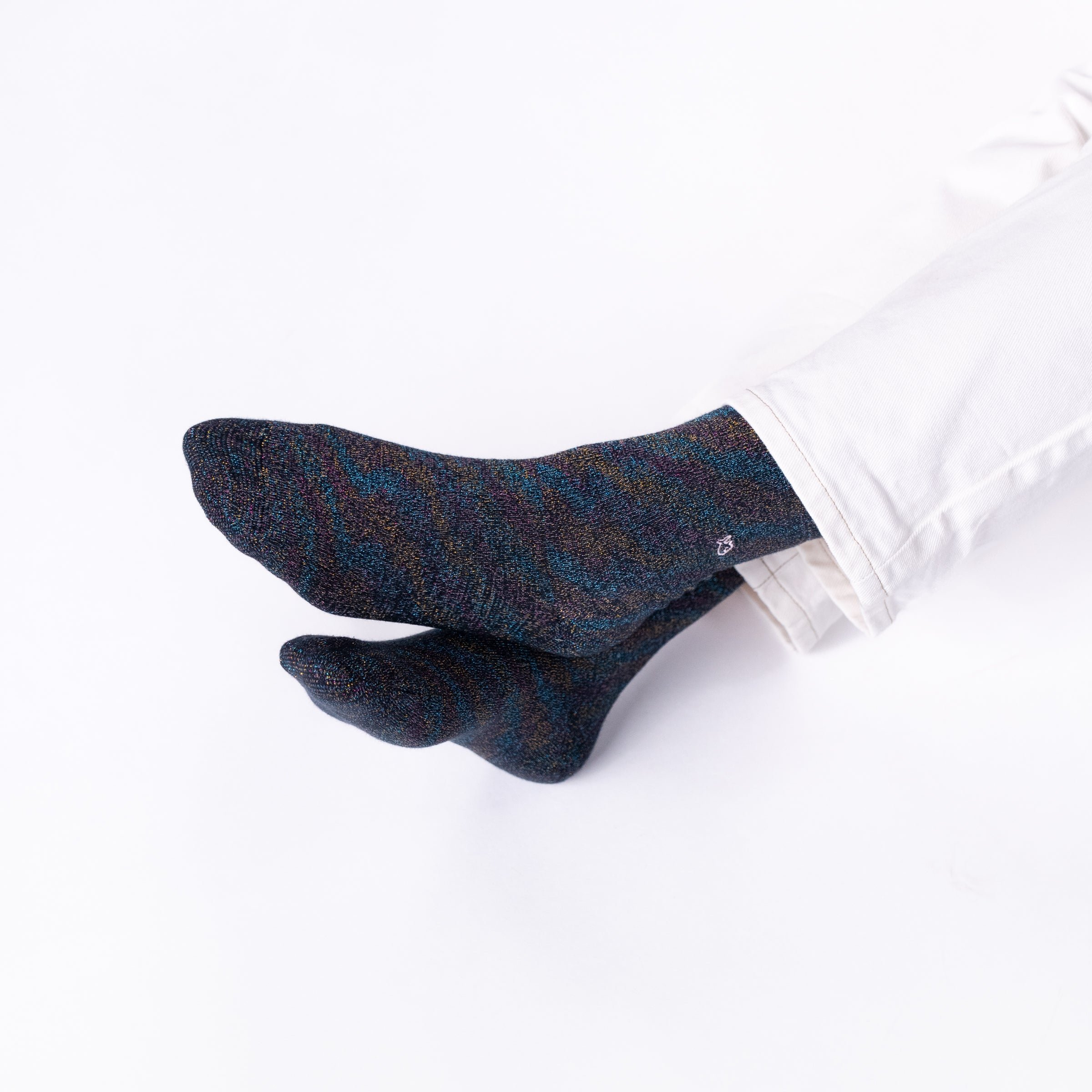 Solid Combed Cotton Glittery Socks BILLYBELT Black