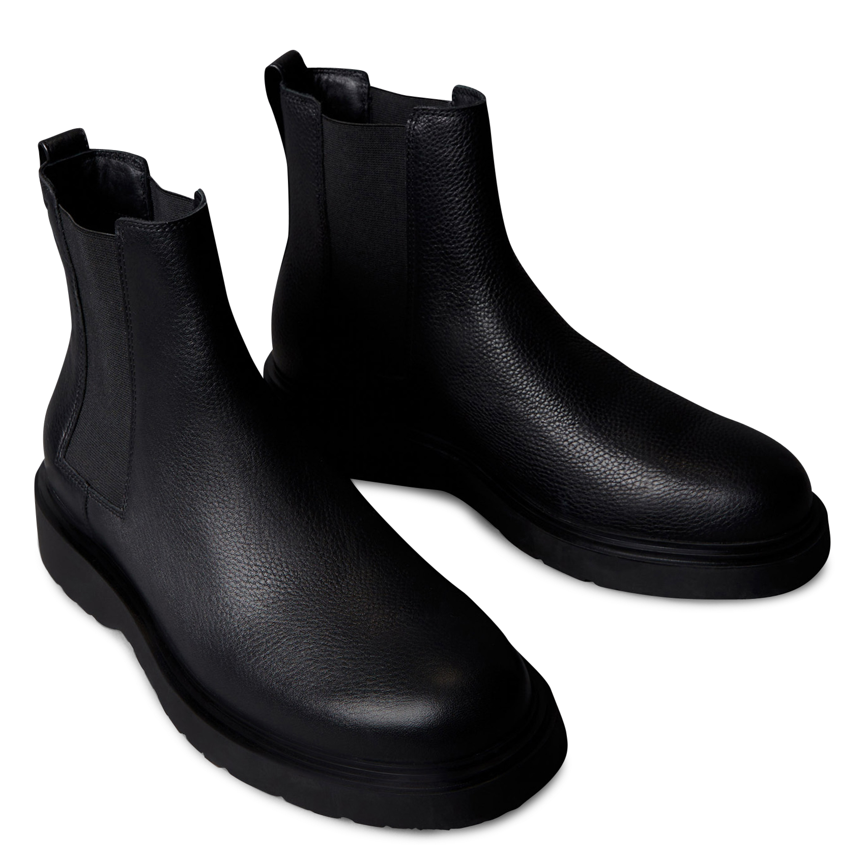 Solid color leather Chelsea boots CALVIN KLEIN Black