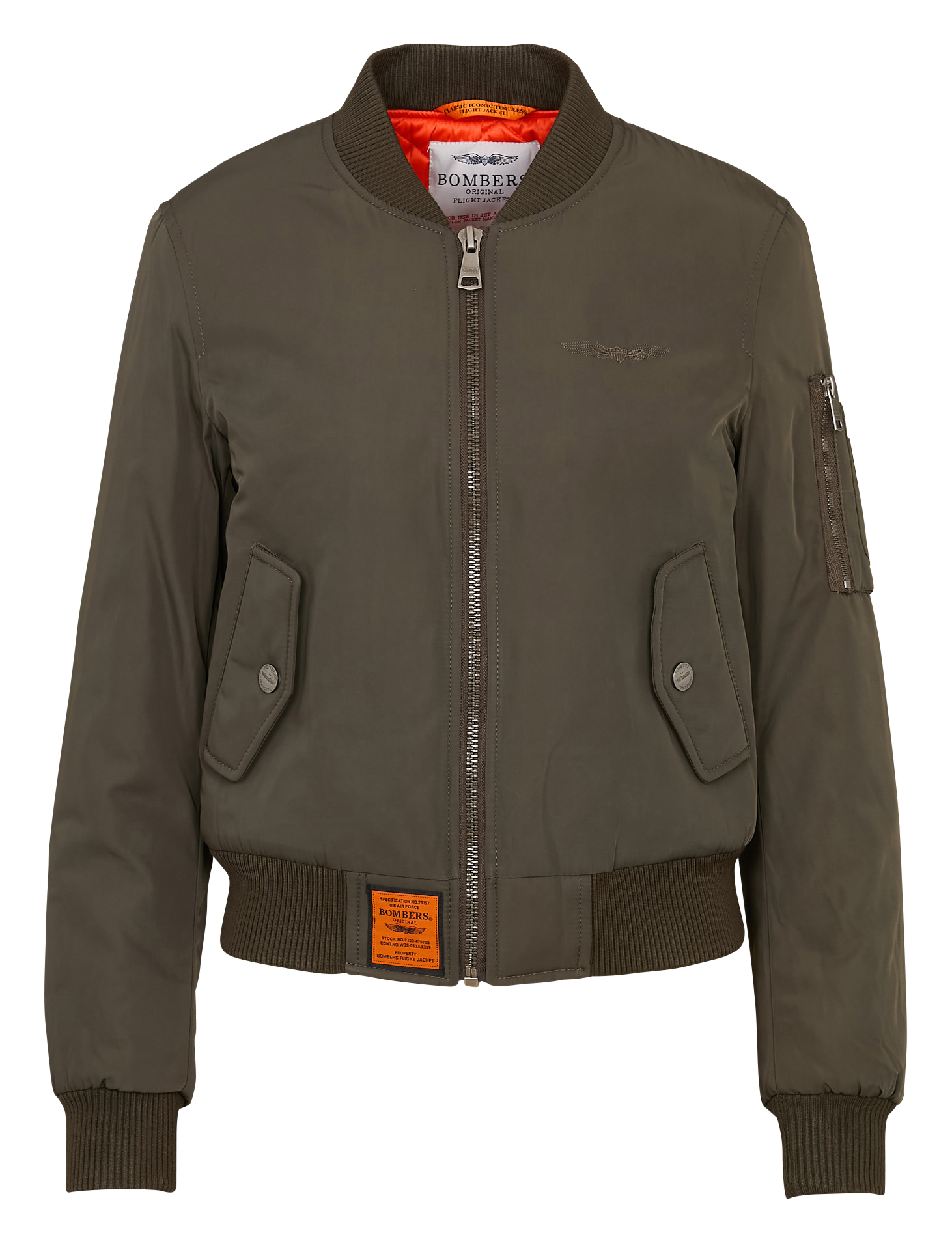 Bomber col teddy cintré BOMBERS ORIGINAL Kaki