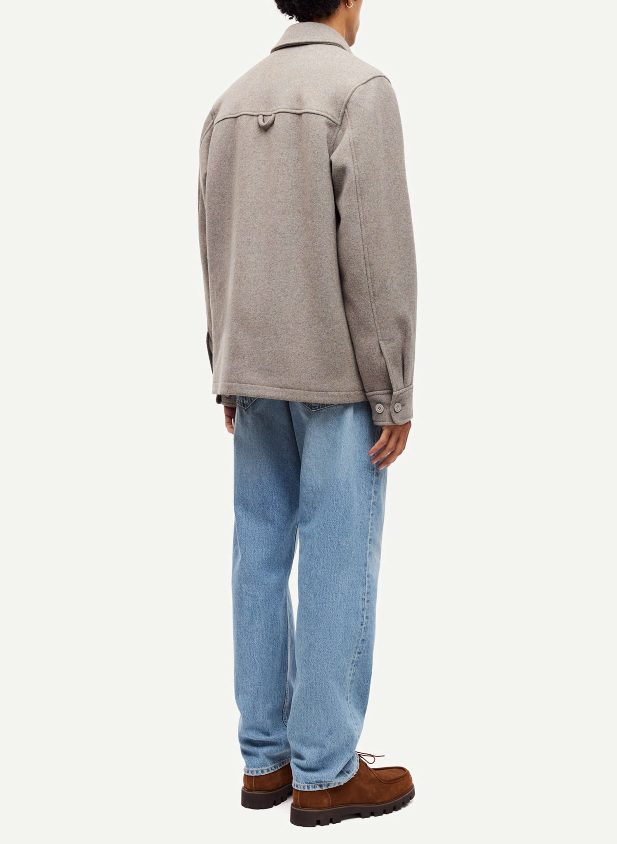 Surchemise col classique en laine mélangée SAMSOE SAMSOE Beige