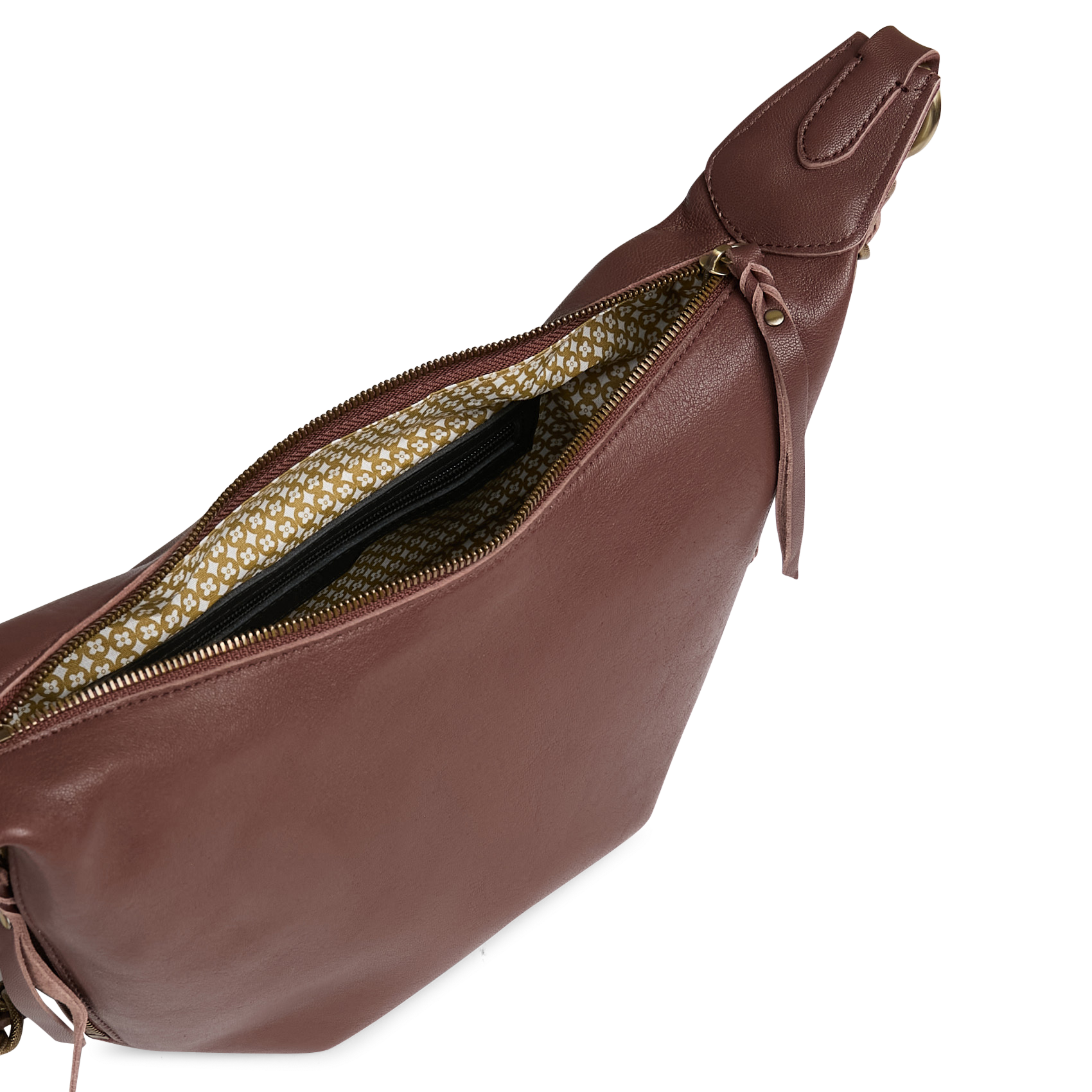 Leren clutch MILA LOUISE Bruin