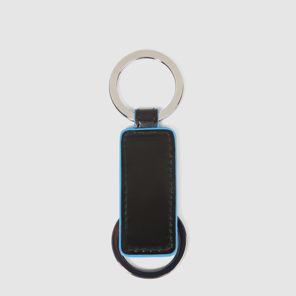 Leather keychain with two rings PIQUADRO Black