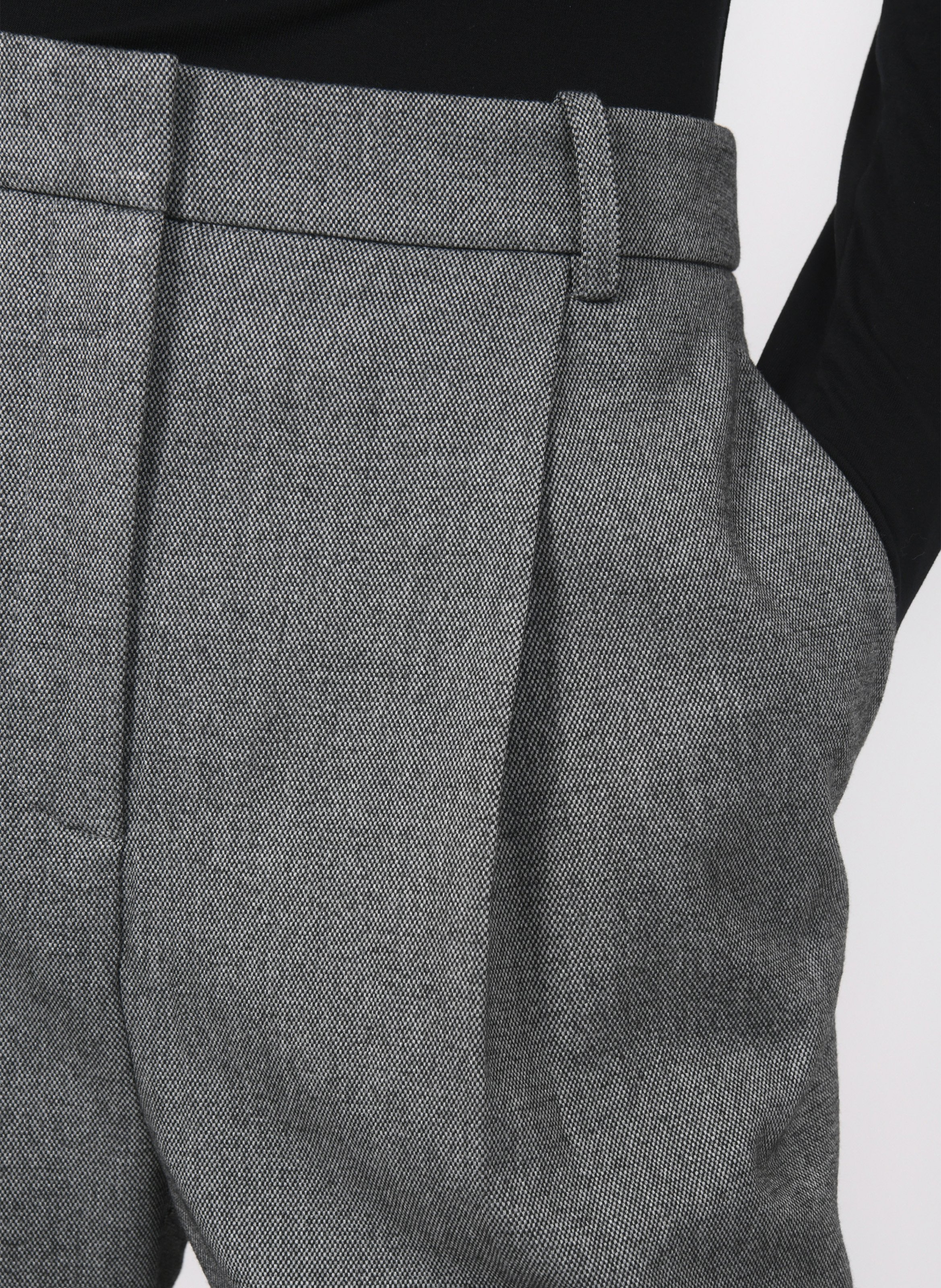 Pantalon large chiné à plis KOOKAI Gris