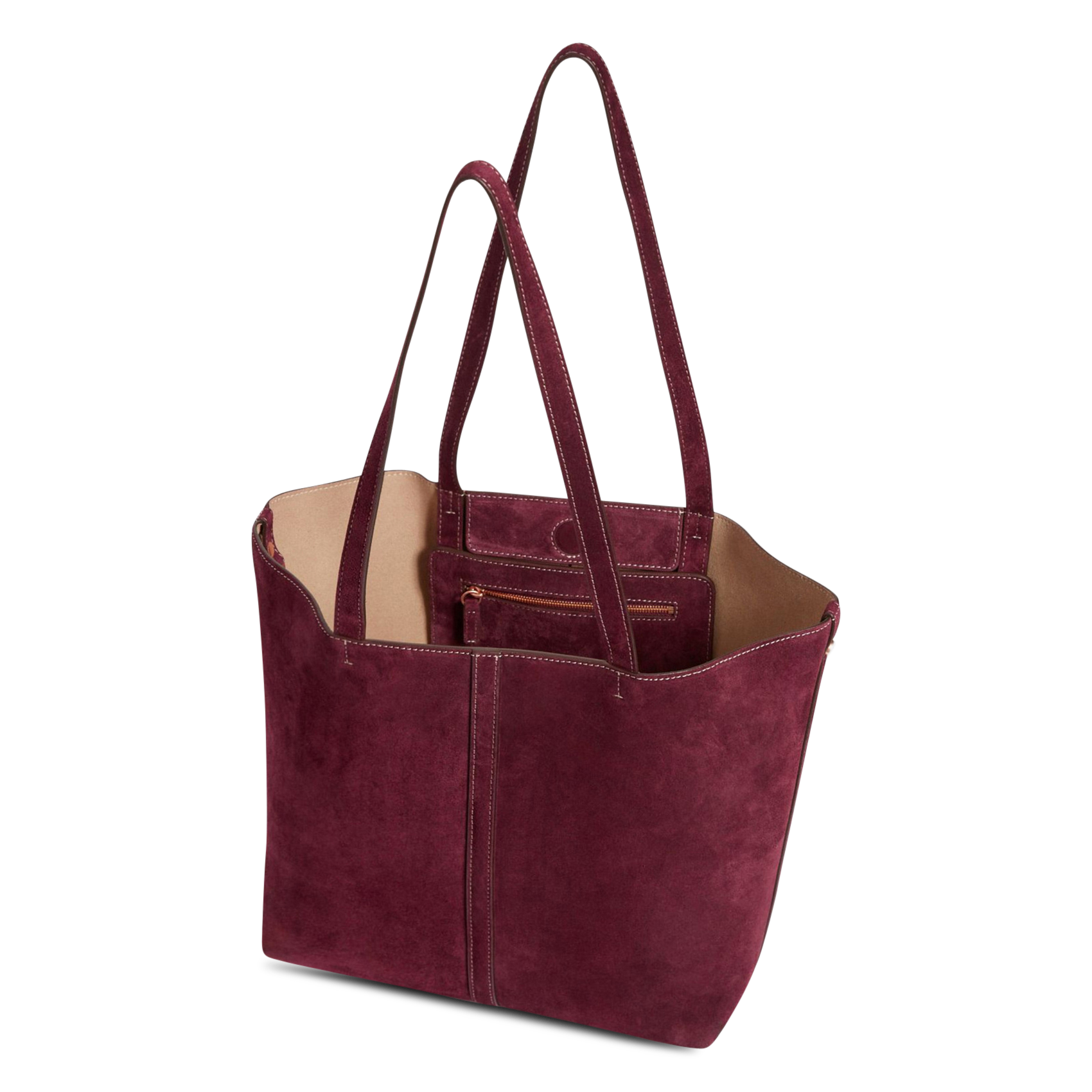 Suede tote bag VANESSA BRUNO Pink