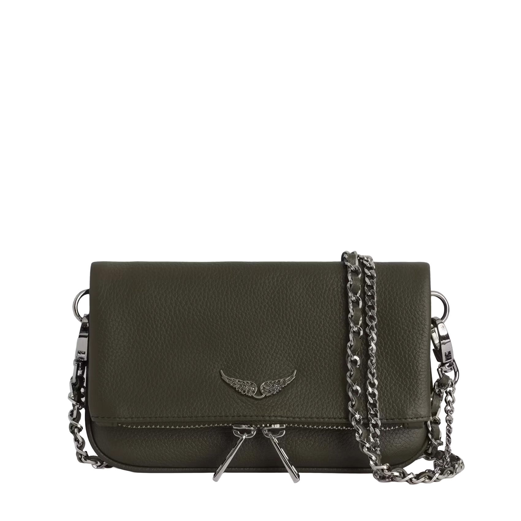 Abend-Clutch aus Leder ZADIG&VOLTAIRE Grun