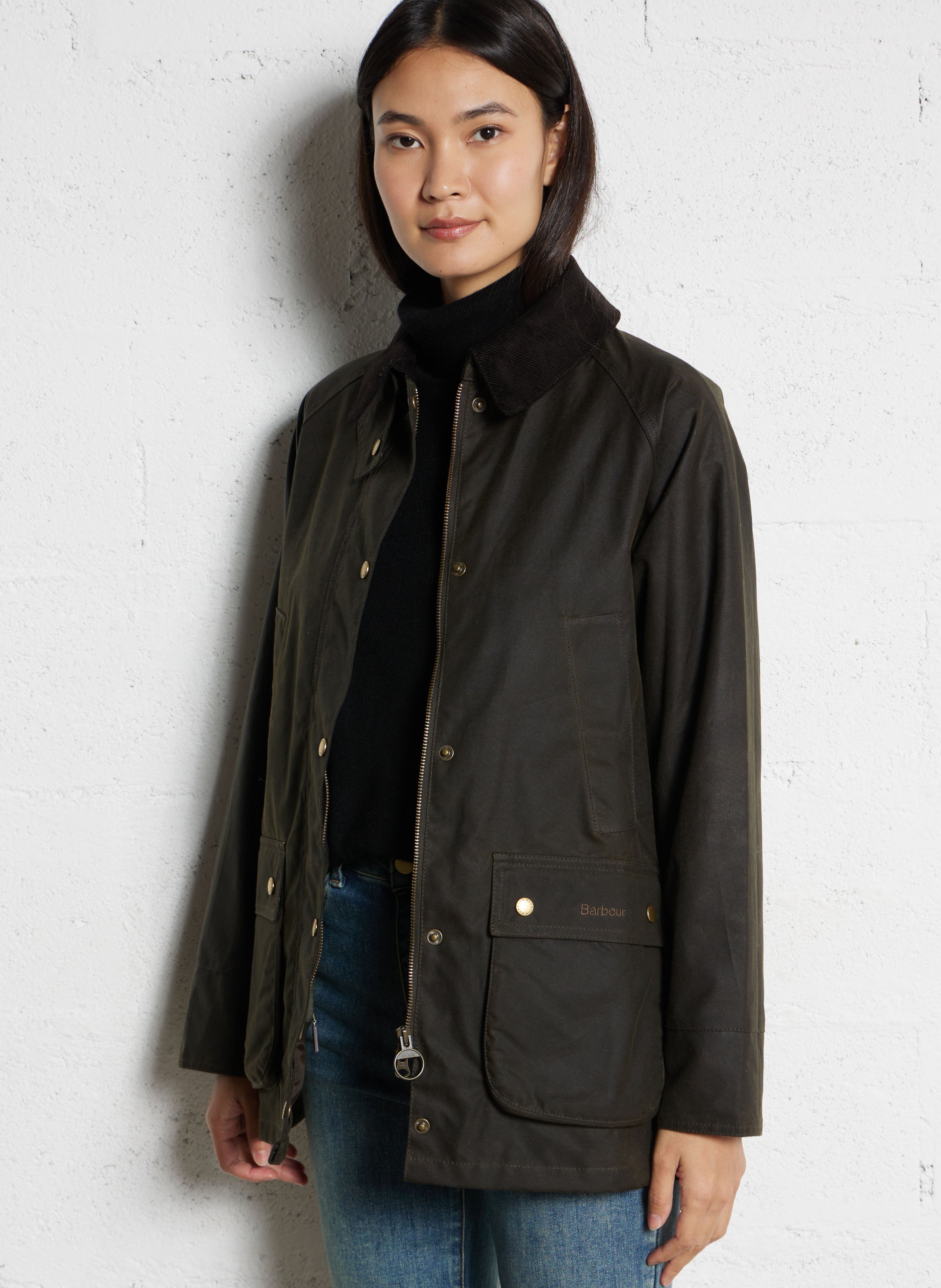 Parka col classique en coton BARBOUR Kaki