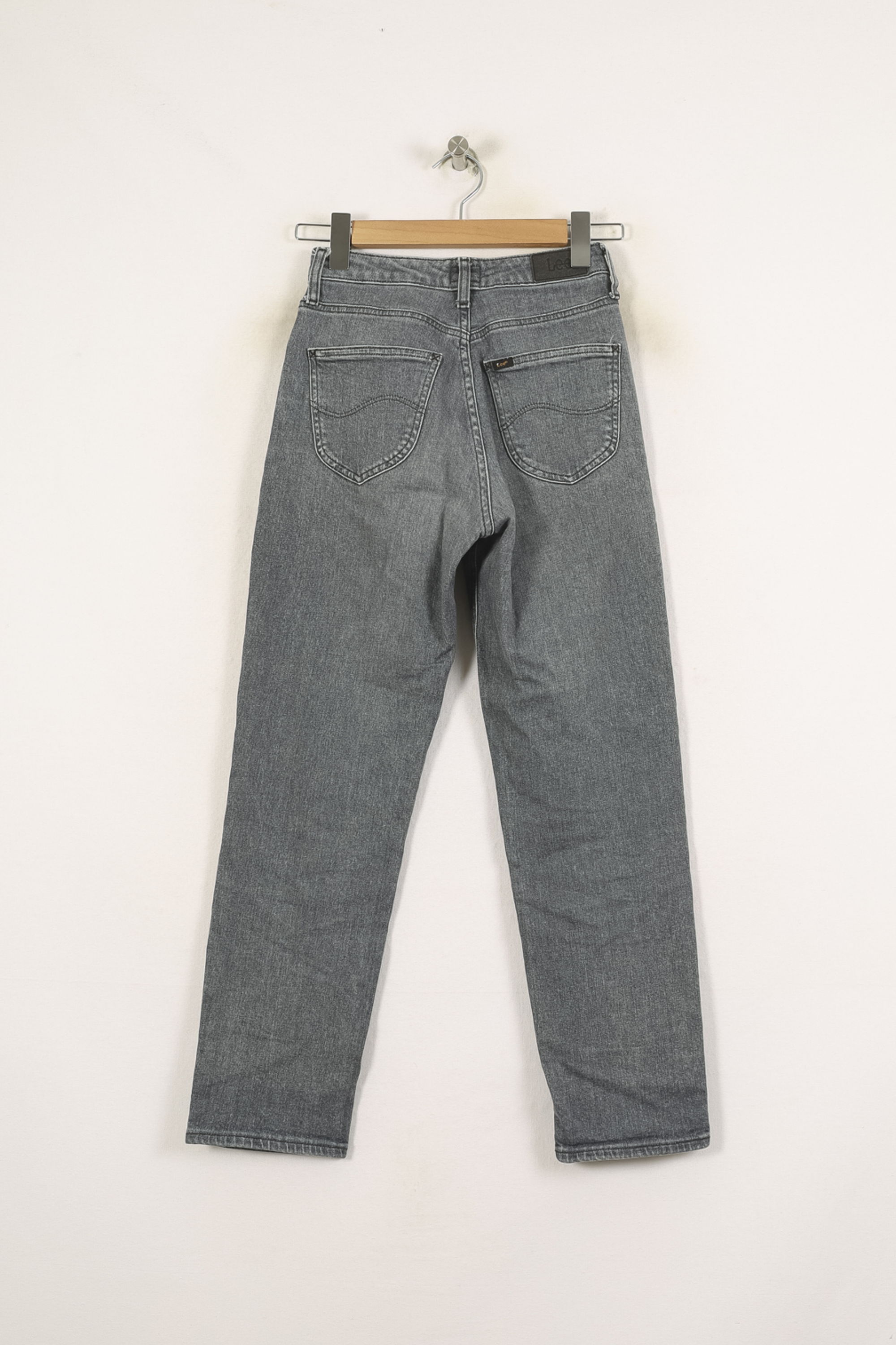 Cropped slim jeans with studs LEE - Seconde Main Grey