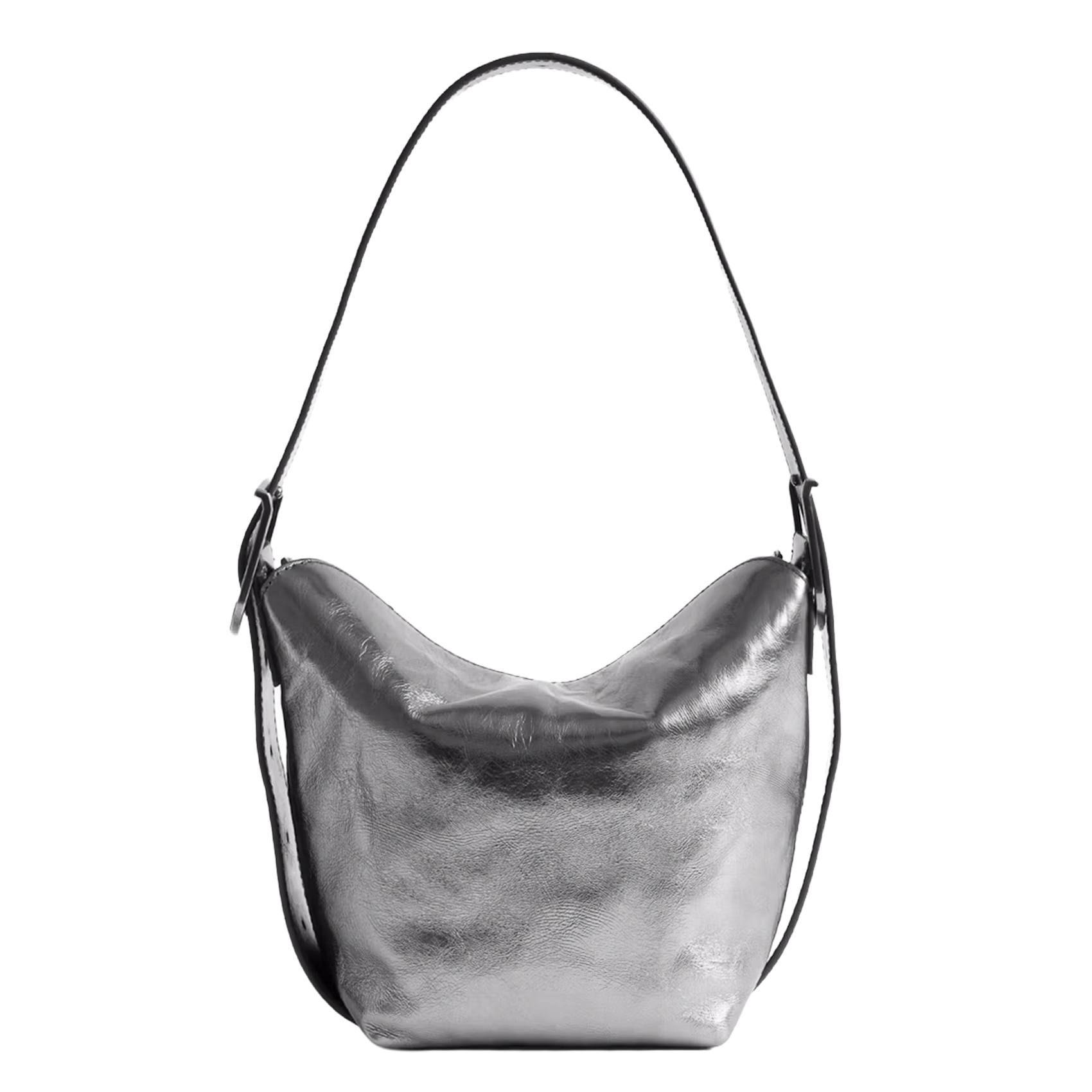 Metallic leather shoulder bag ZADIG&VOLTAIRE Grey