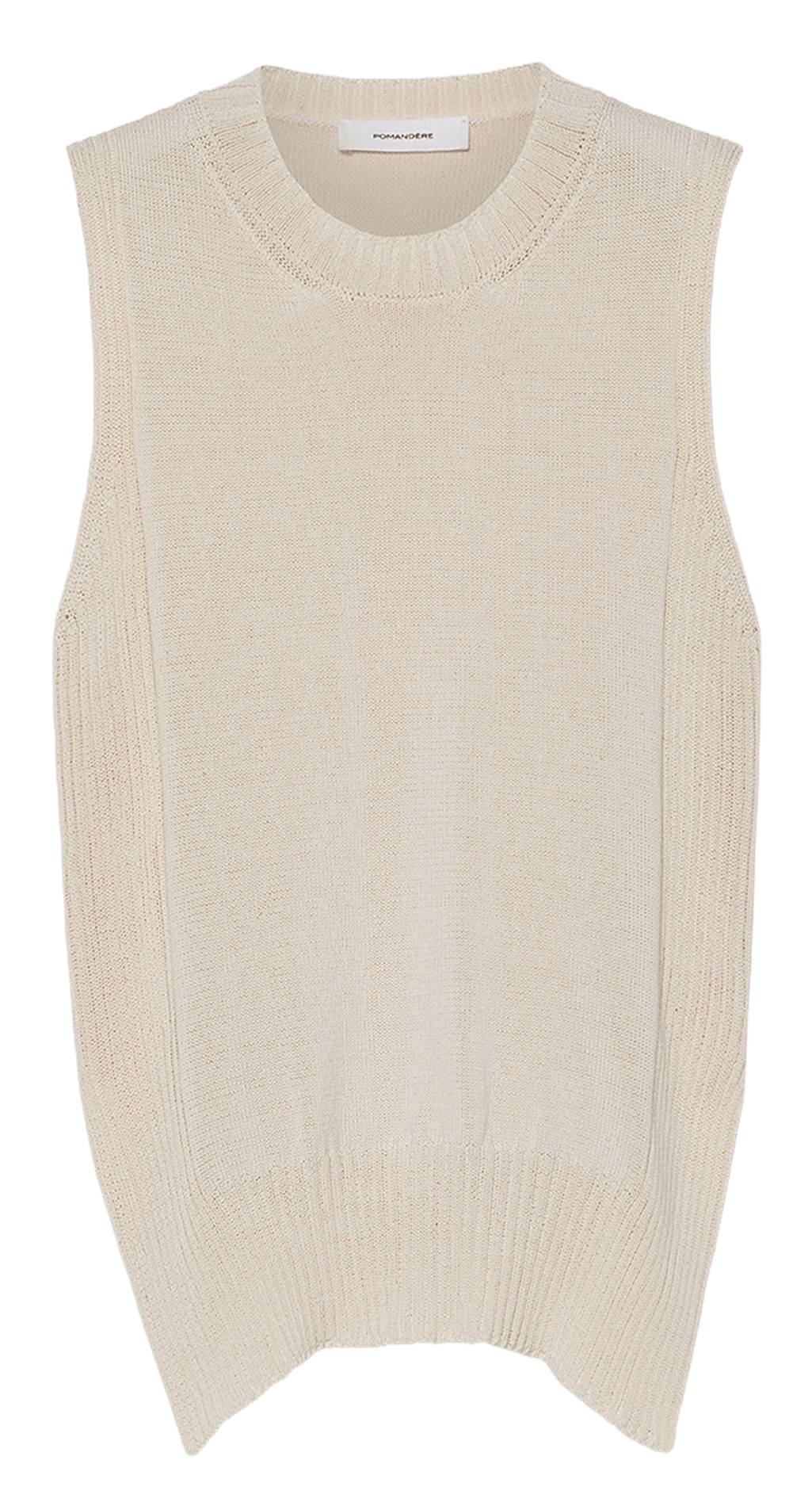 Pull droit col rond en coton mélangé POMANDERE Blanc